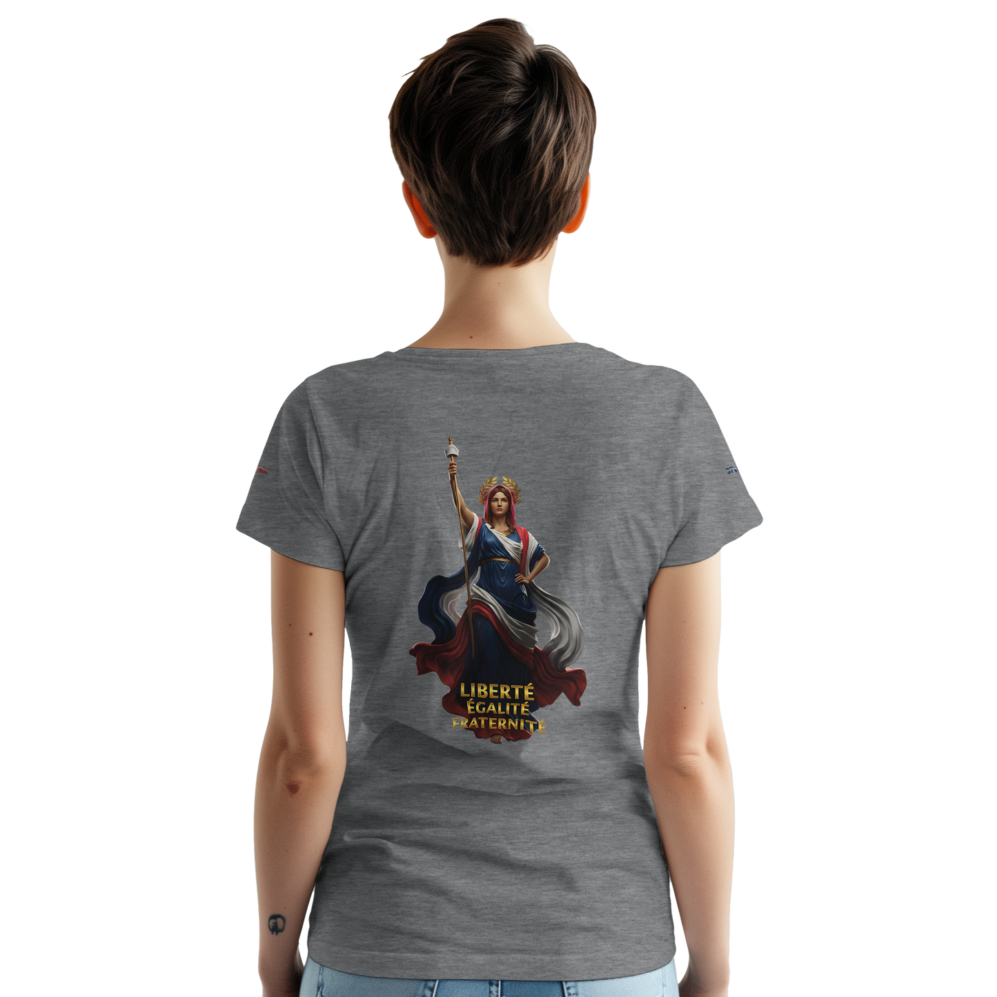 T-Shirt femme  France Patriote   - Coton Premium - Coupe Classique