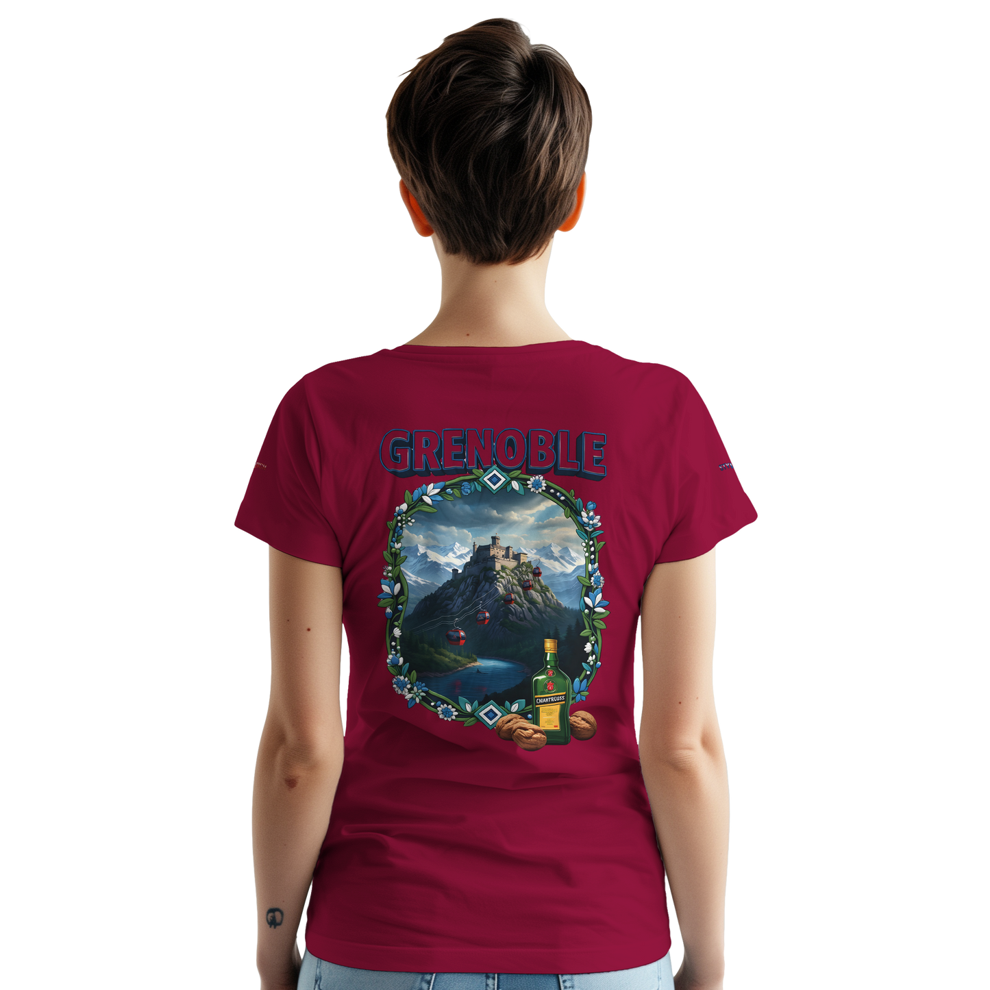 Unisex-T-Shirt Grenoble Stadt in Frankreich dick Rundhals | Gildan® 5000