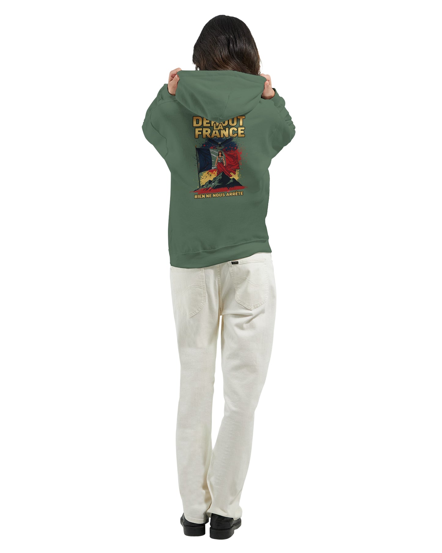 Damen Hoodie Steh auf Frankreich klassisch | Gildan® 18500
