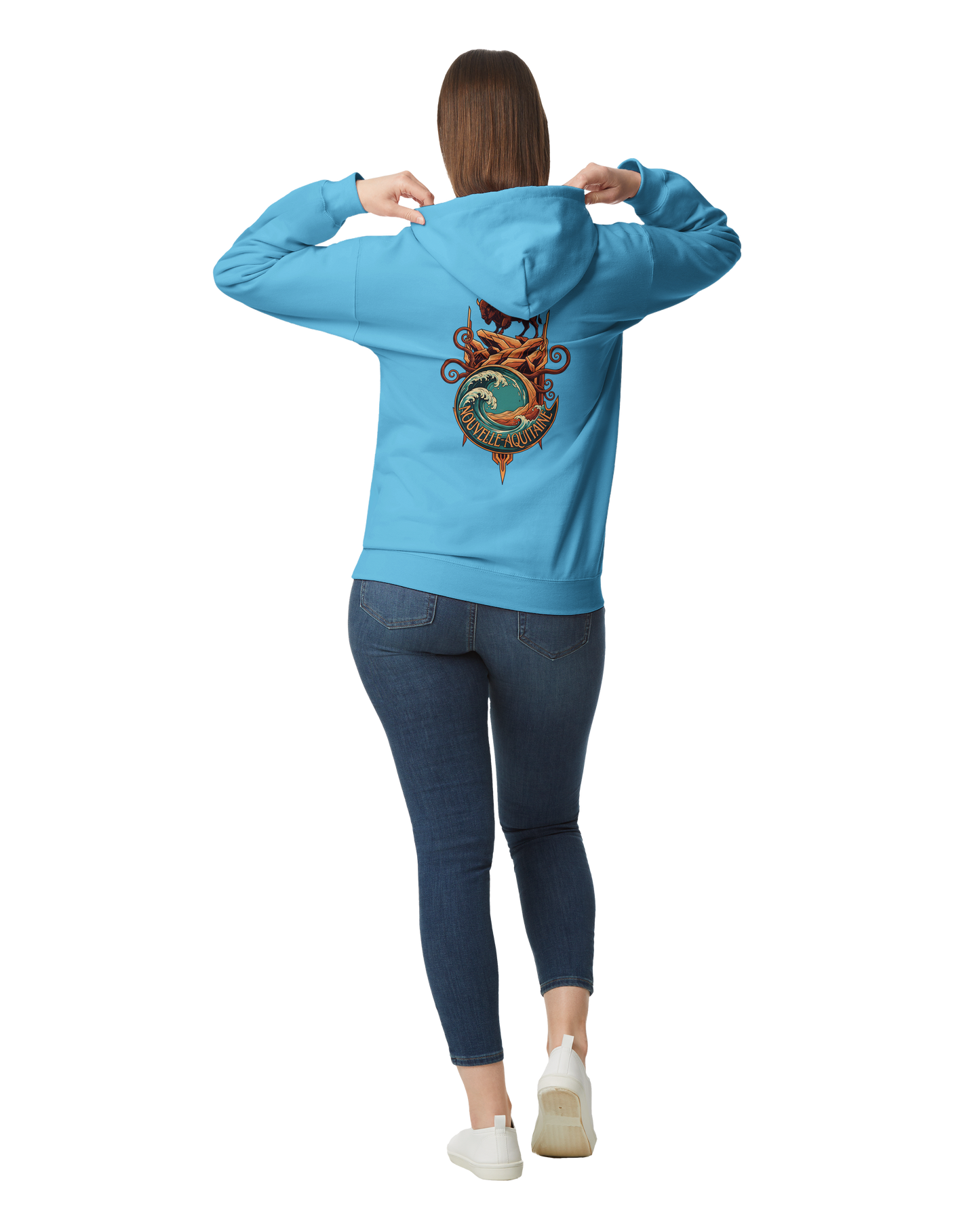 Gildan SF500 Adult New Aquitaine Medium Fleece Hoodie