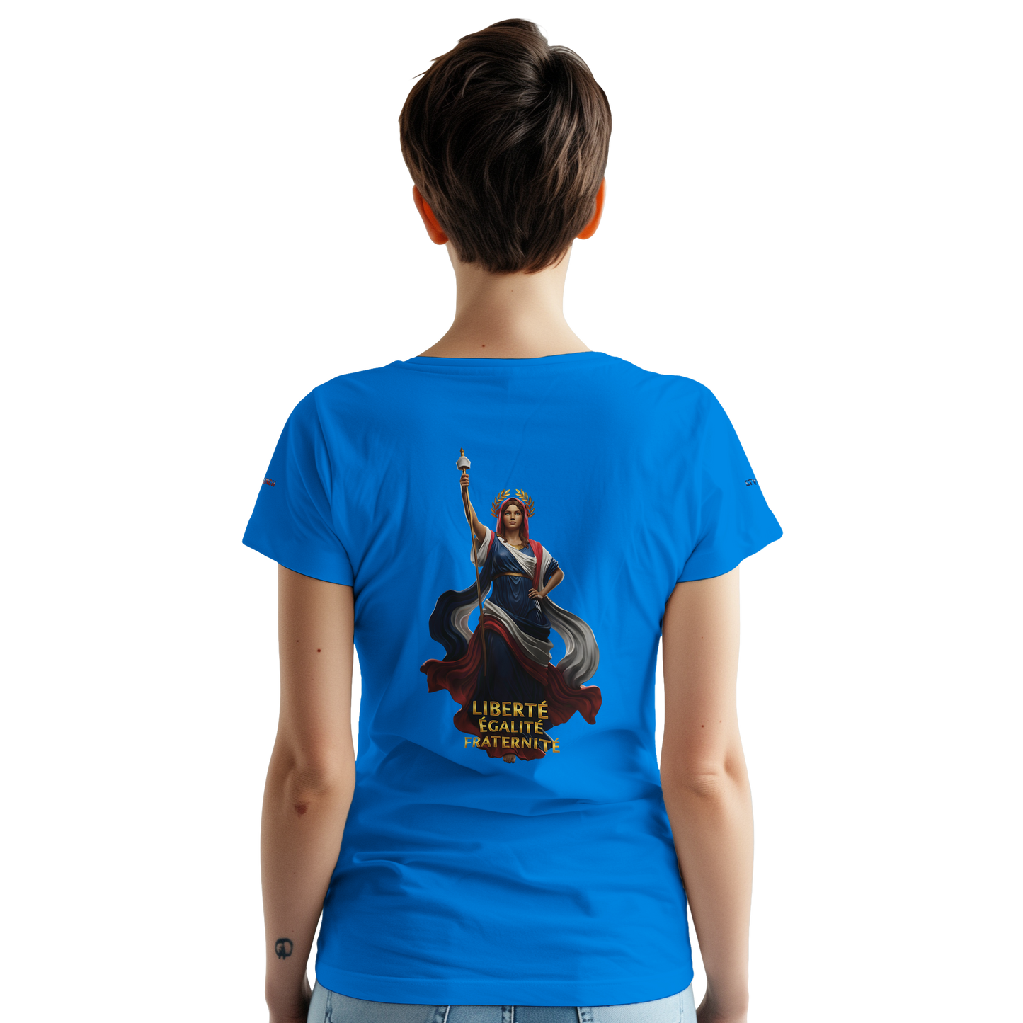 T-Shirt femme  France Patriote   - Coton Premium - Coupe Classique