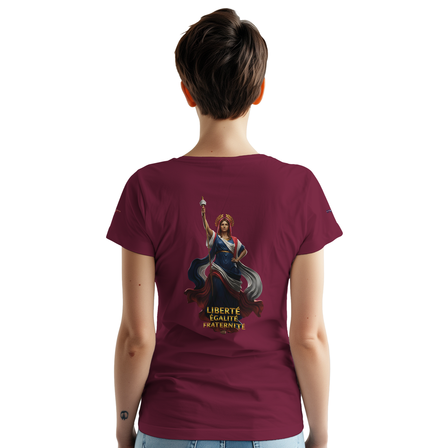 T-Shirt femme  France Patriote   - Coton Premium - Coupe Classique