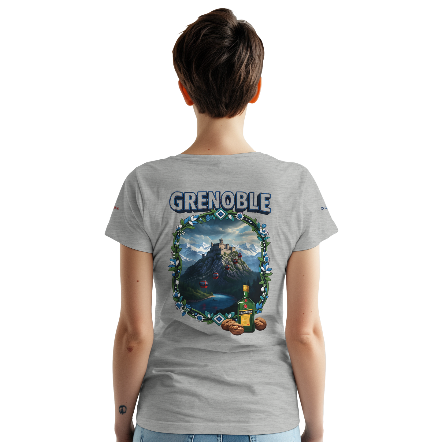 Unisex-T-Shirt Grenoble Stadt in Frankreich dick Rundhals | Gildan® 5000