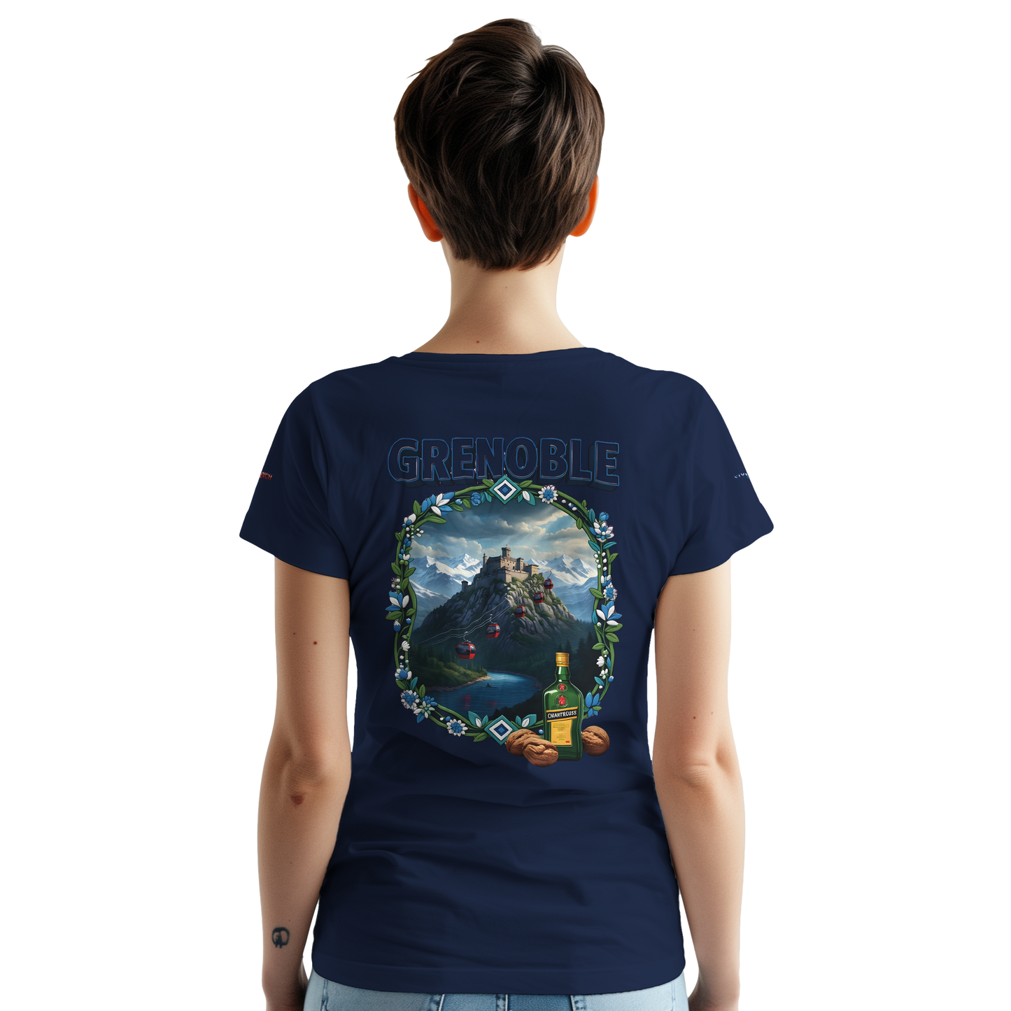 Unisex-T-Shirt Grenoble Stadt in Frankreich dick Rundhals | Gildan® 5000