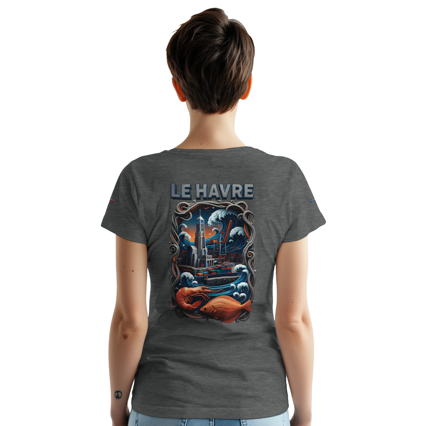 Unisex-T-Shirt Le Havre Stadt in Frankreich dick Rundhals | Gildan® 5000