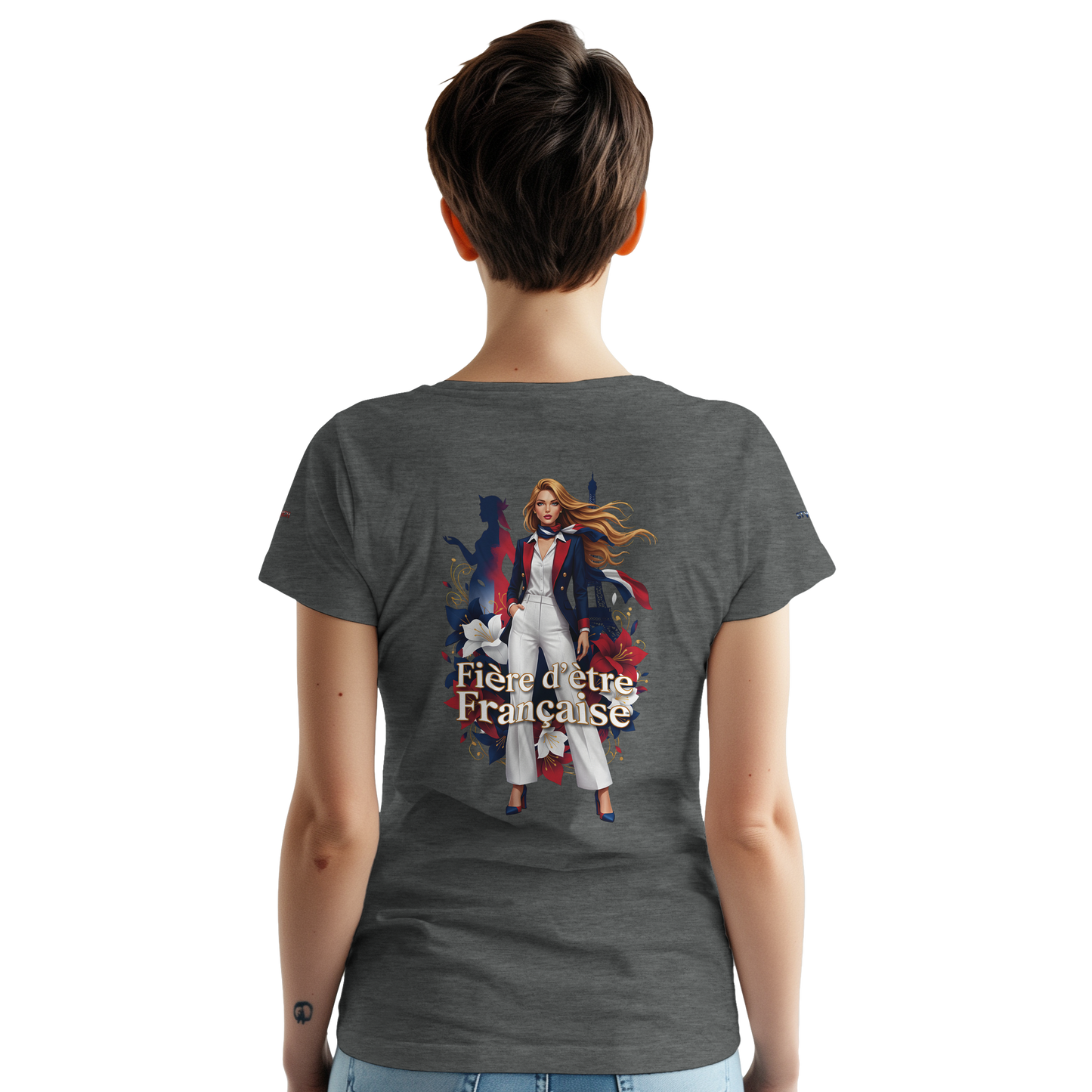 T-shirt Femme Fière d'être Française - Coton Premium