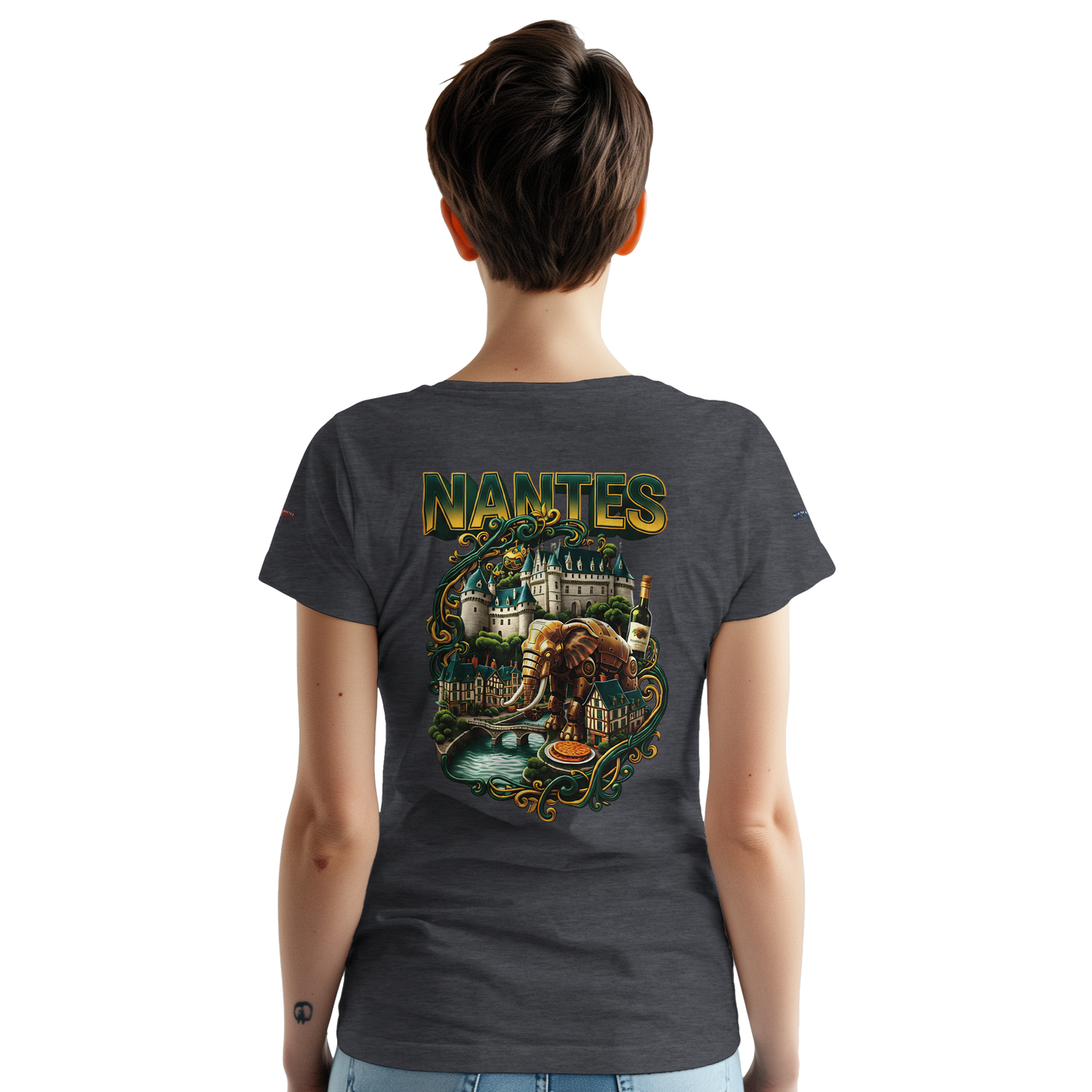 Unisex T-Shirt Nantes Stadt Frankreich | dickes Rundhals-T-Shirt | Gildan® 5000