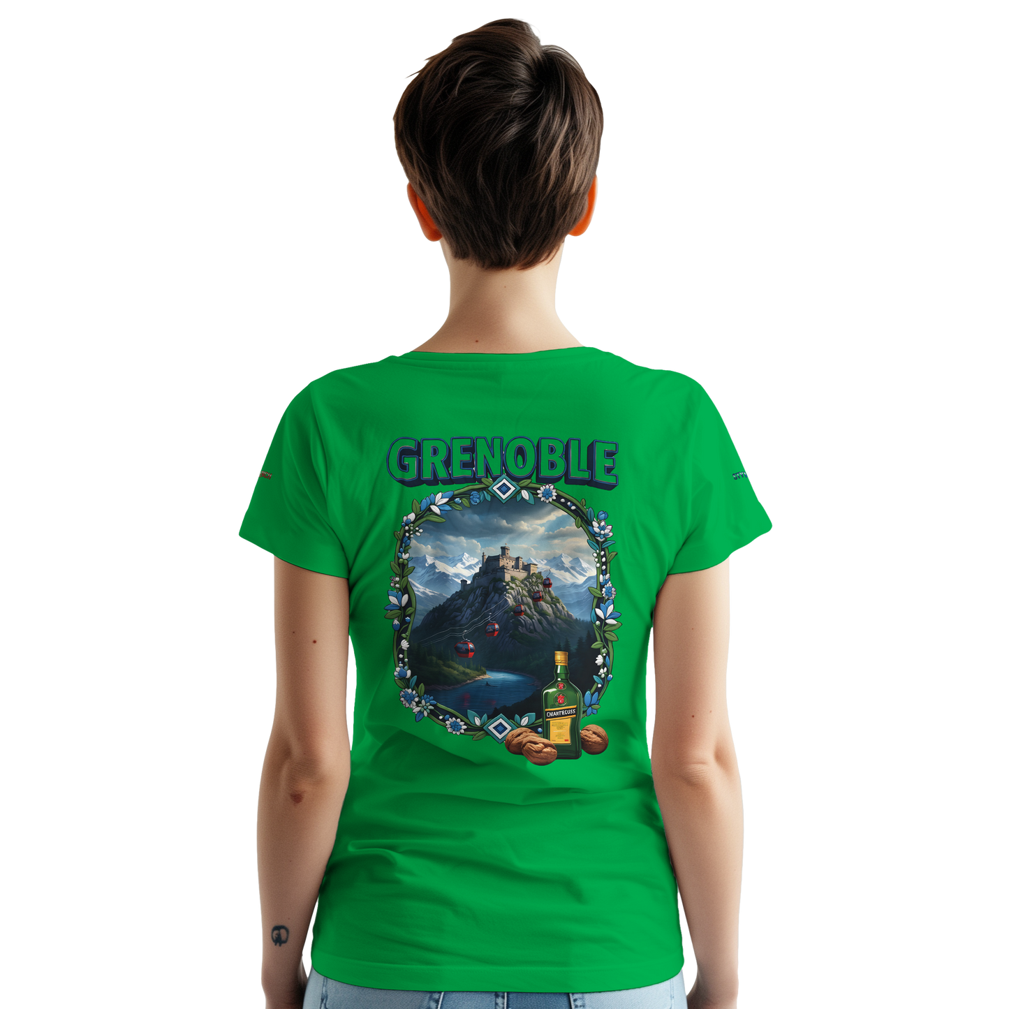 Unisex-T-Shirt Grenoble Stadt in Frankreich dick Rundhals | Gildan® 5000