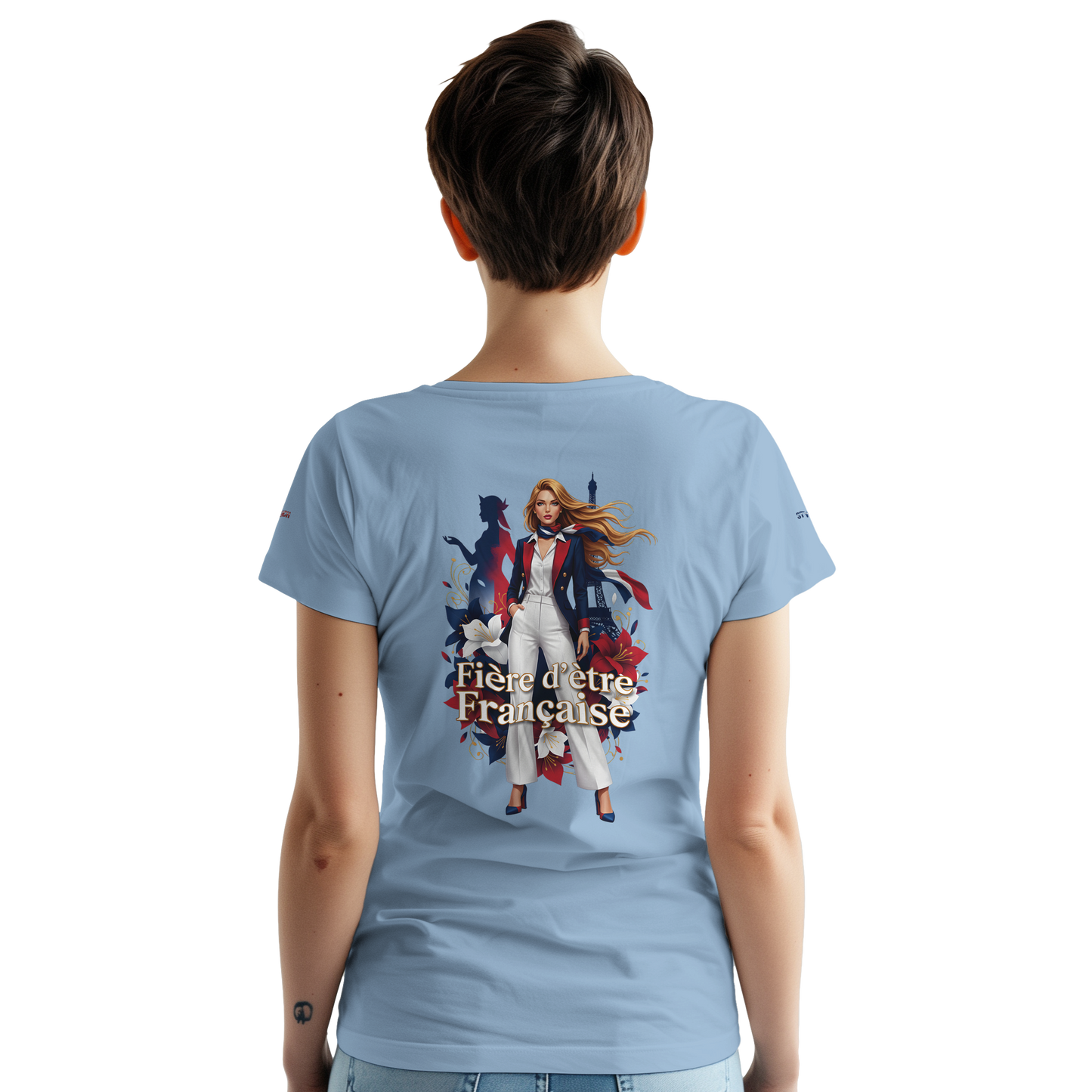 T-shirt Femme Fière d'être Française - Coton Premium