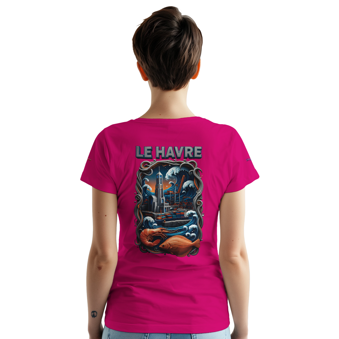 Unisex-T-Shirt Le Havre Stadt in Frankreich dick Rundhals | Gildan® 5000