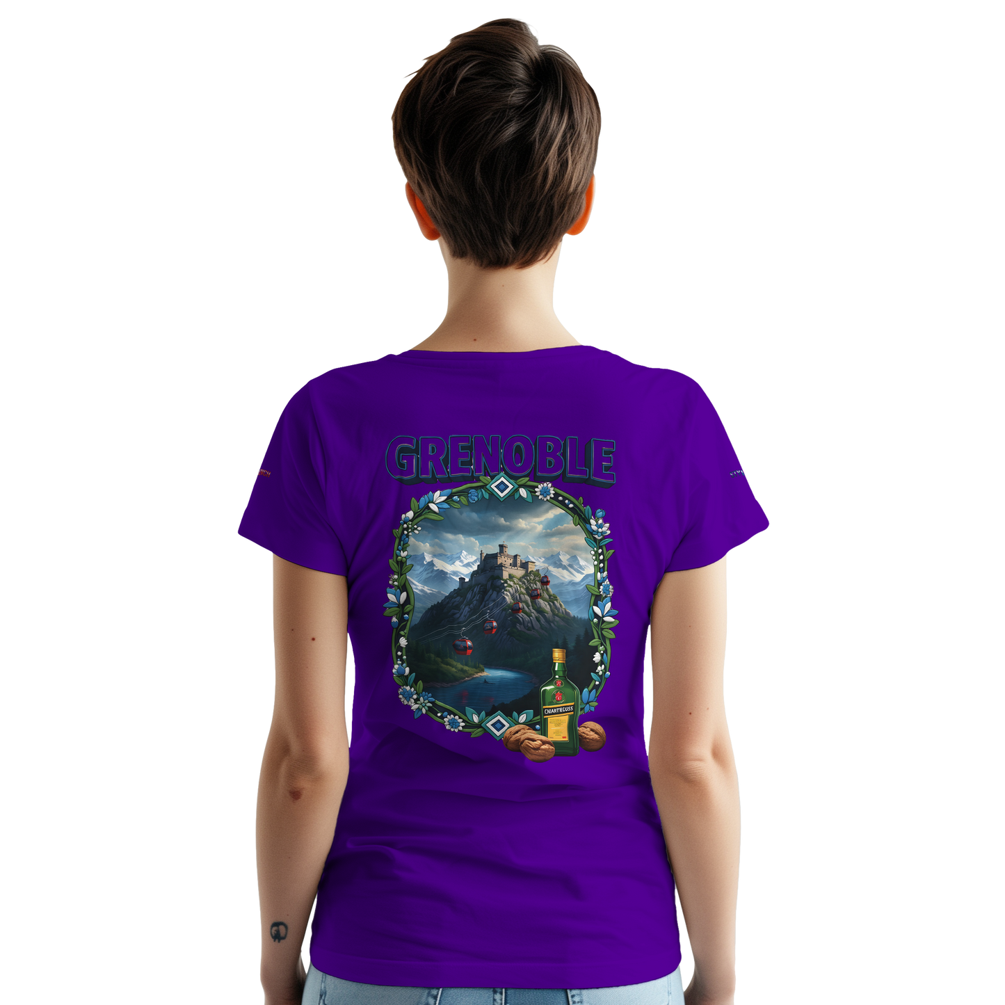 Unisex-T-Shirt Grenoble Stadt in Frankreich dick Rundhals | Gildan® 5000