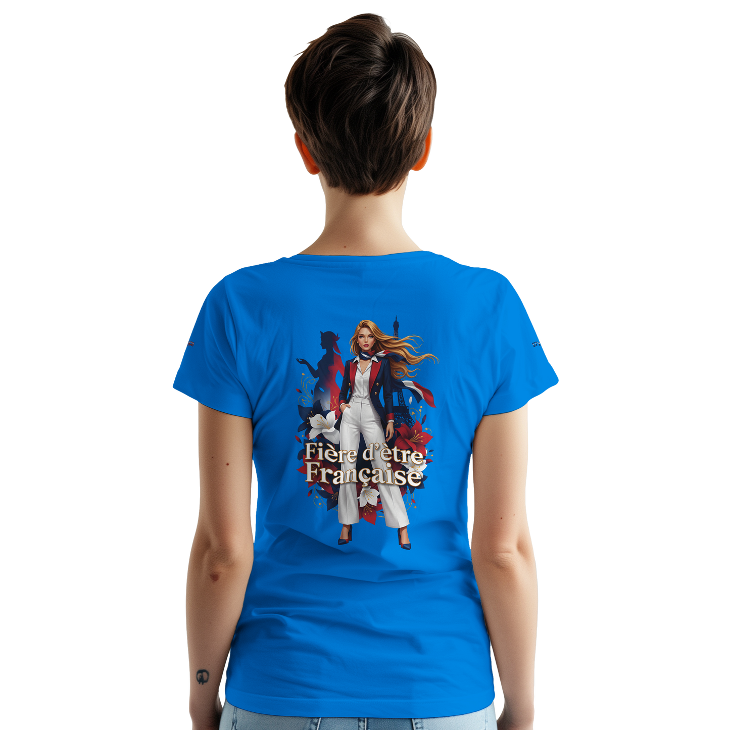 T-shirt Femme Fière d'être Française - Coton Premium