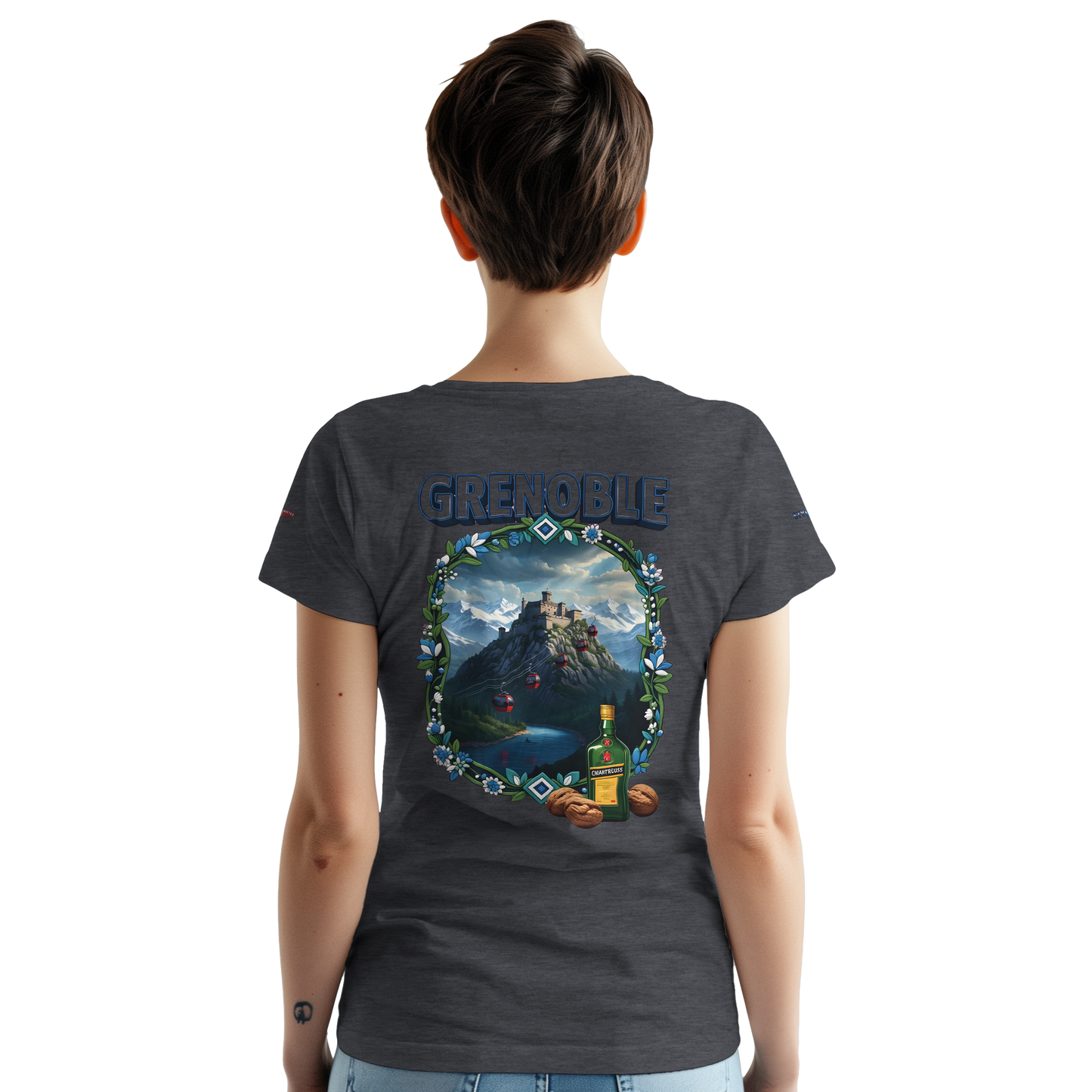 Unisex-T-Shirt Grenoble Stadt in Frankreich dick Rundhals | Gildan® 5000