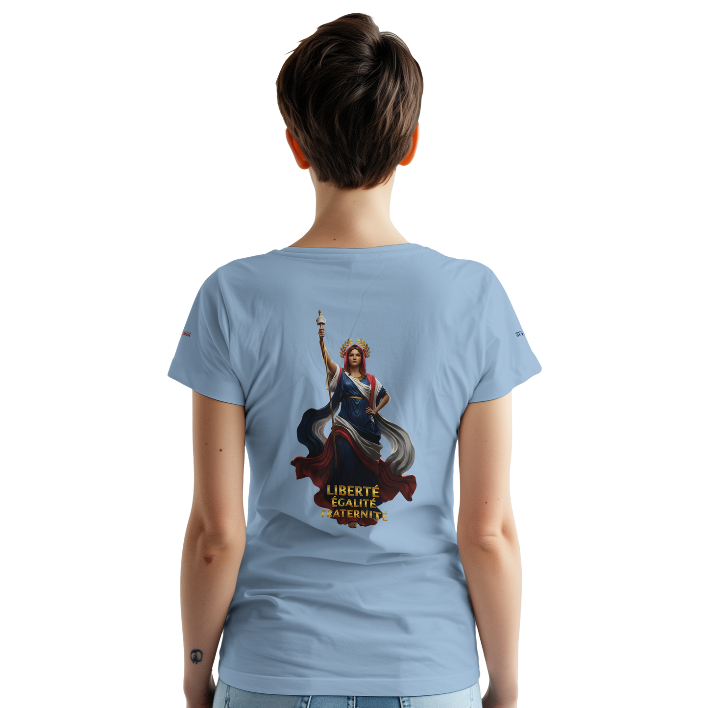T-Shirt femme  France Patriote   - Coton Premium - Coupe Classique