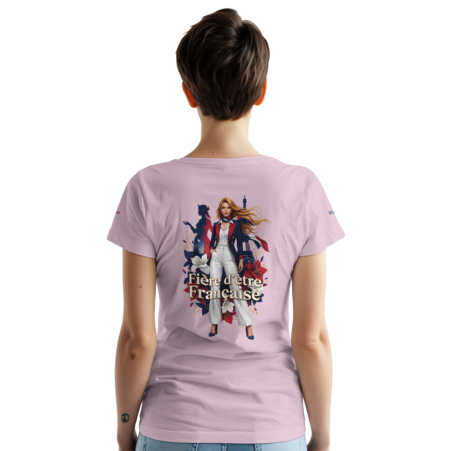 T-shirt Femme Fière d'être Française - Coton Premium