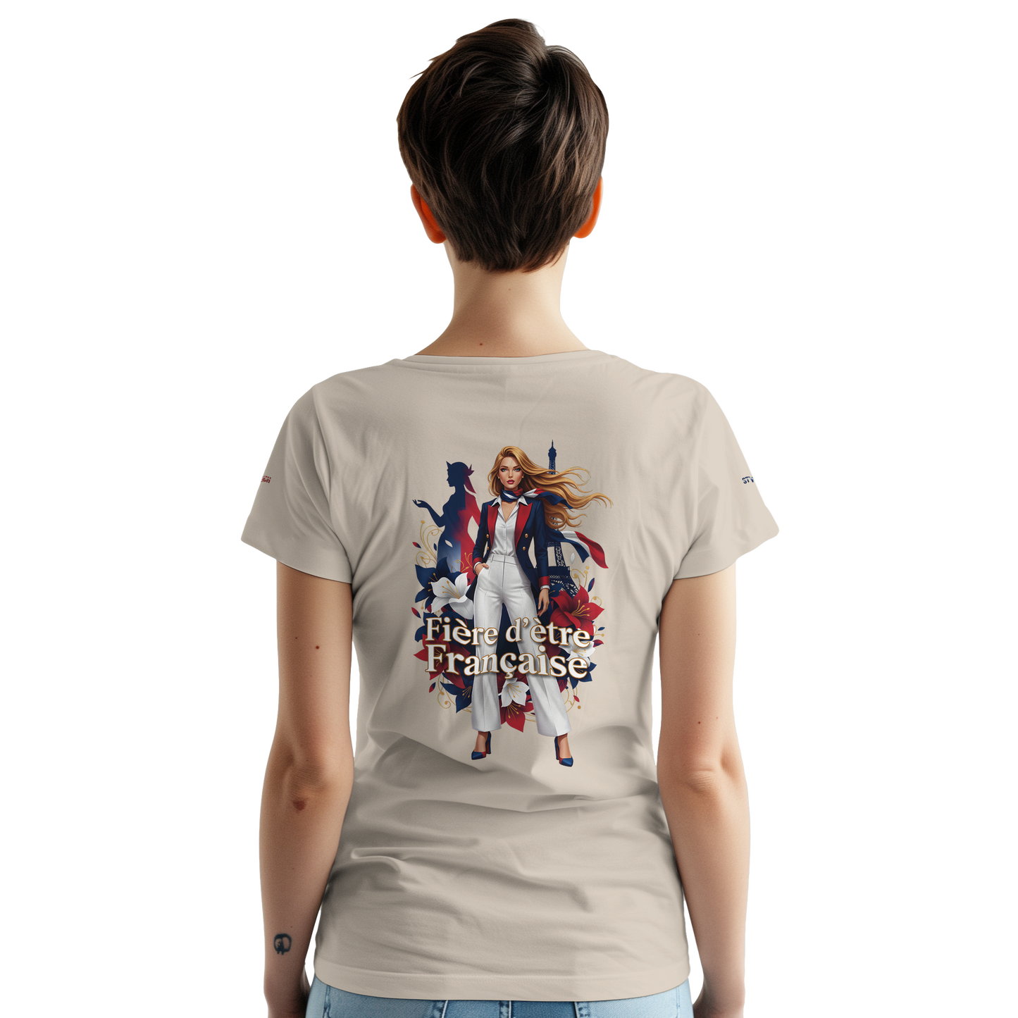 T-shirt Femme Fière d'être Française - Coton Premium