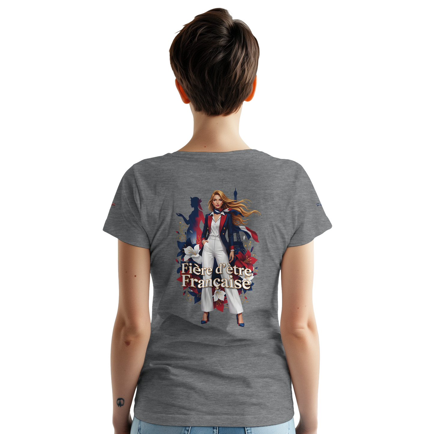 T-shirt Femme Fière d'être Française - Coton Premium
