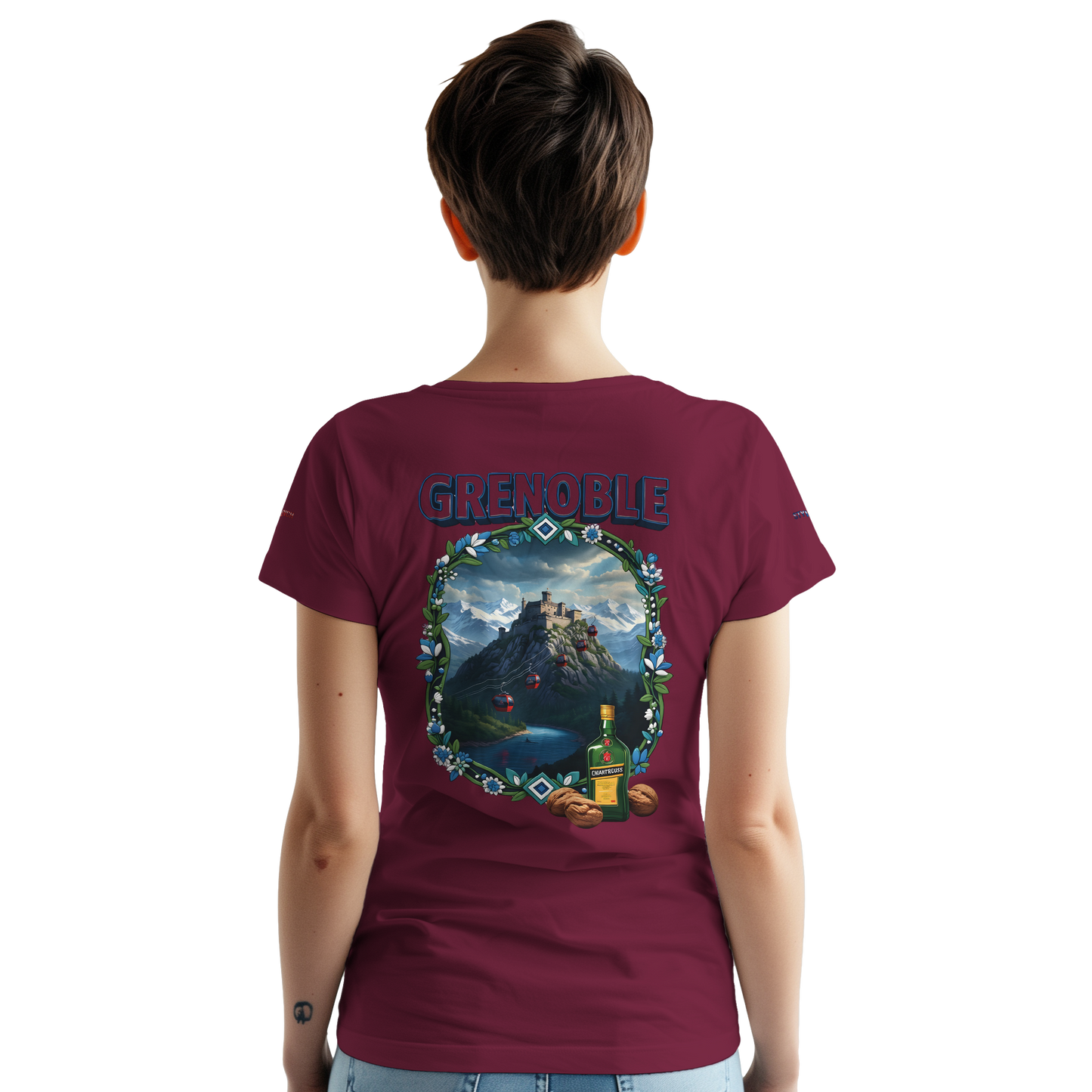Unisex-T-Shirt Grenoble Stadt in Frankreich dick Rundhals | Gildan® 5000