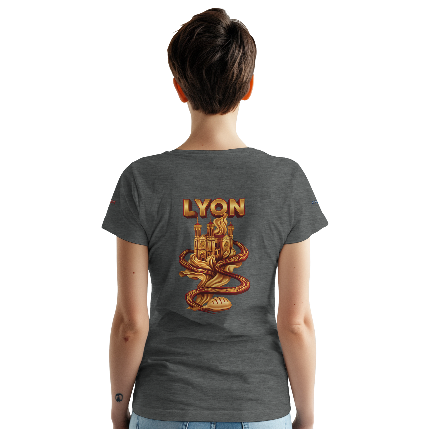 Unisex-T-Shirt Lyon Stadt Frankreich dick Rundhals | Gildan® 5000