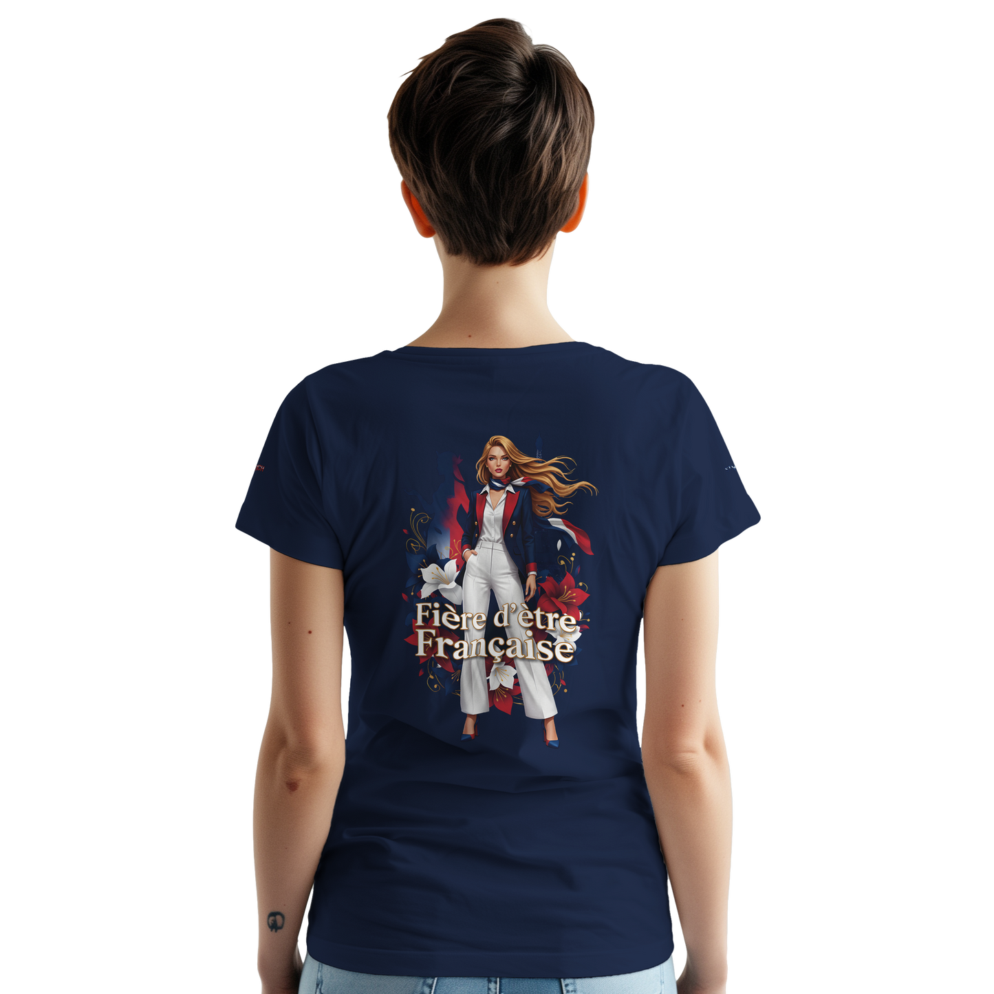 T-shirt Femme Fière d'être Française - Coton Premium
