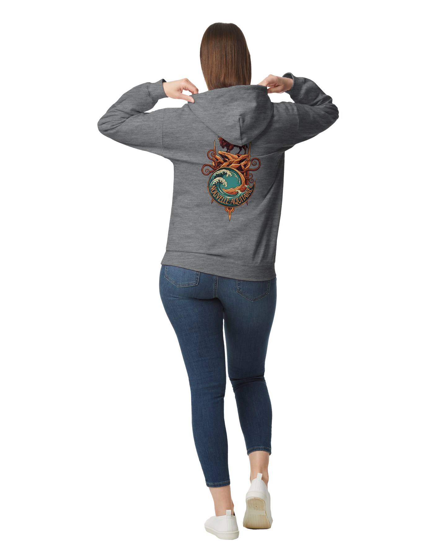 Gildan SF500 Adult New Aquitaine Medium Fleece Hoodie