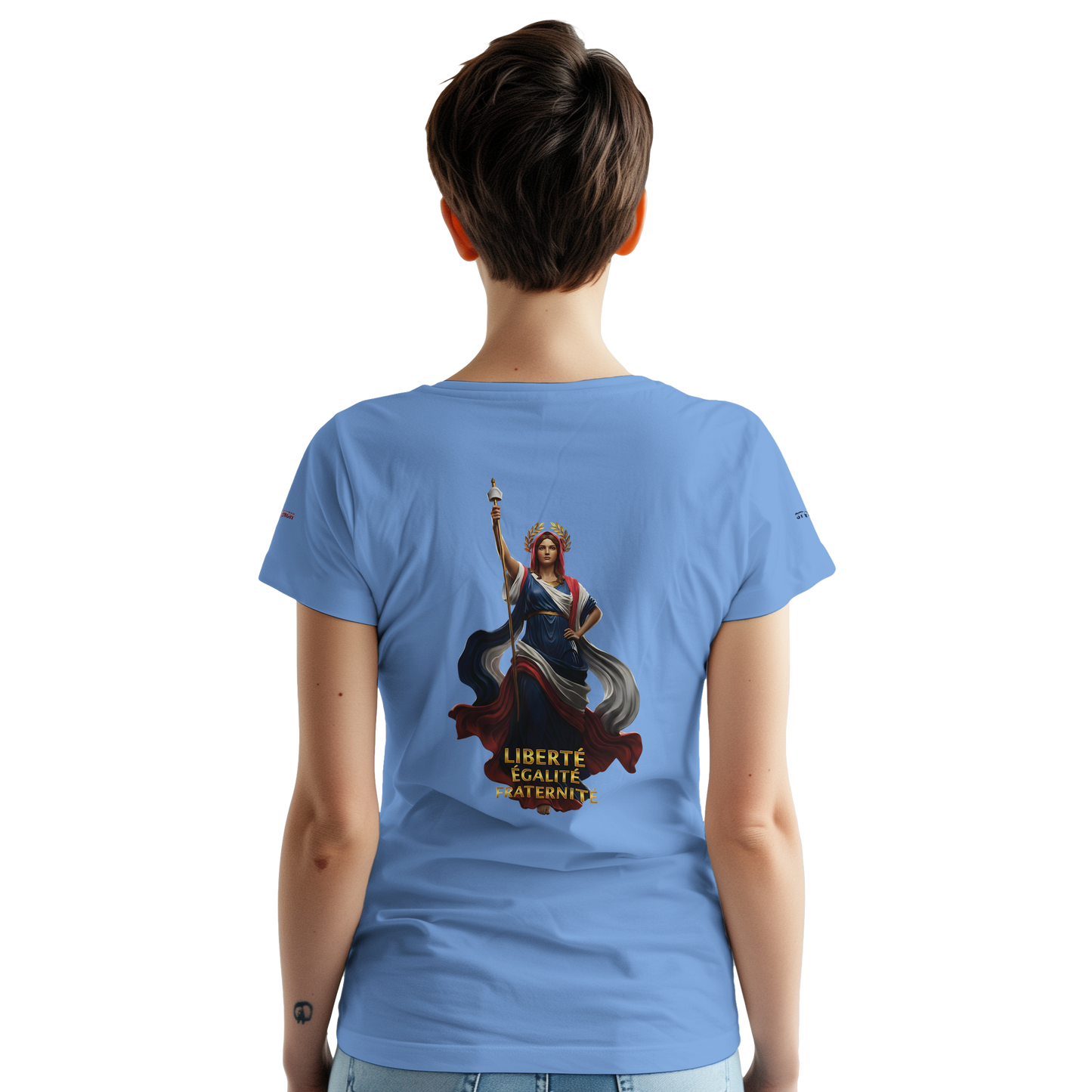 T-Shirt femme  France Patriote   - Coton Premium - Coupe Classique