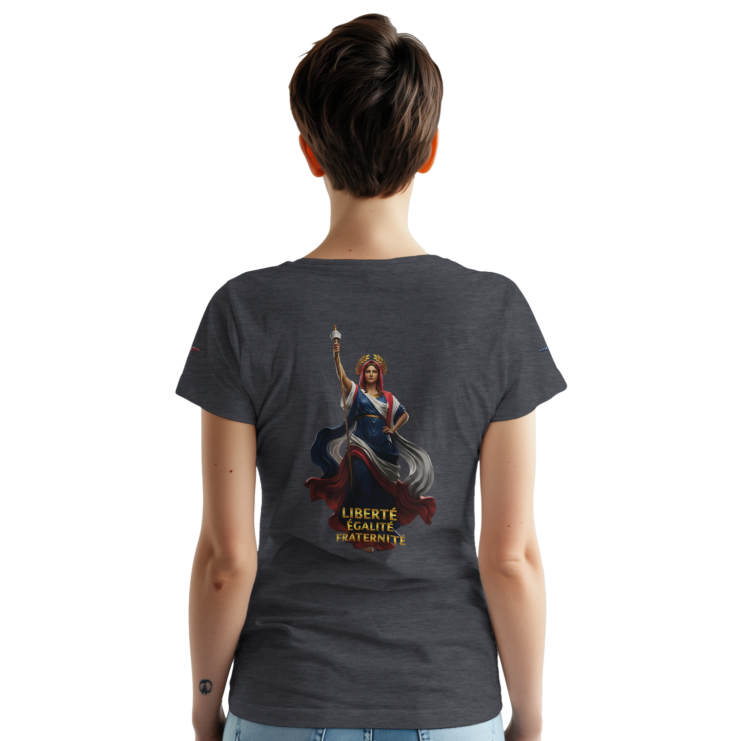 T-Shirt femme  France Patriote   - Coton Premium - Coupe Classique