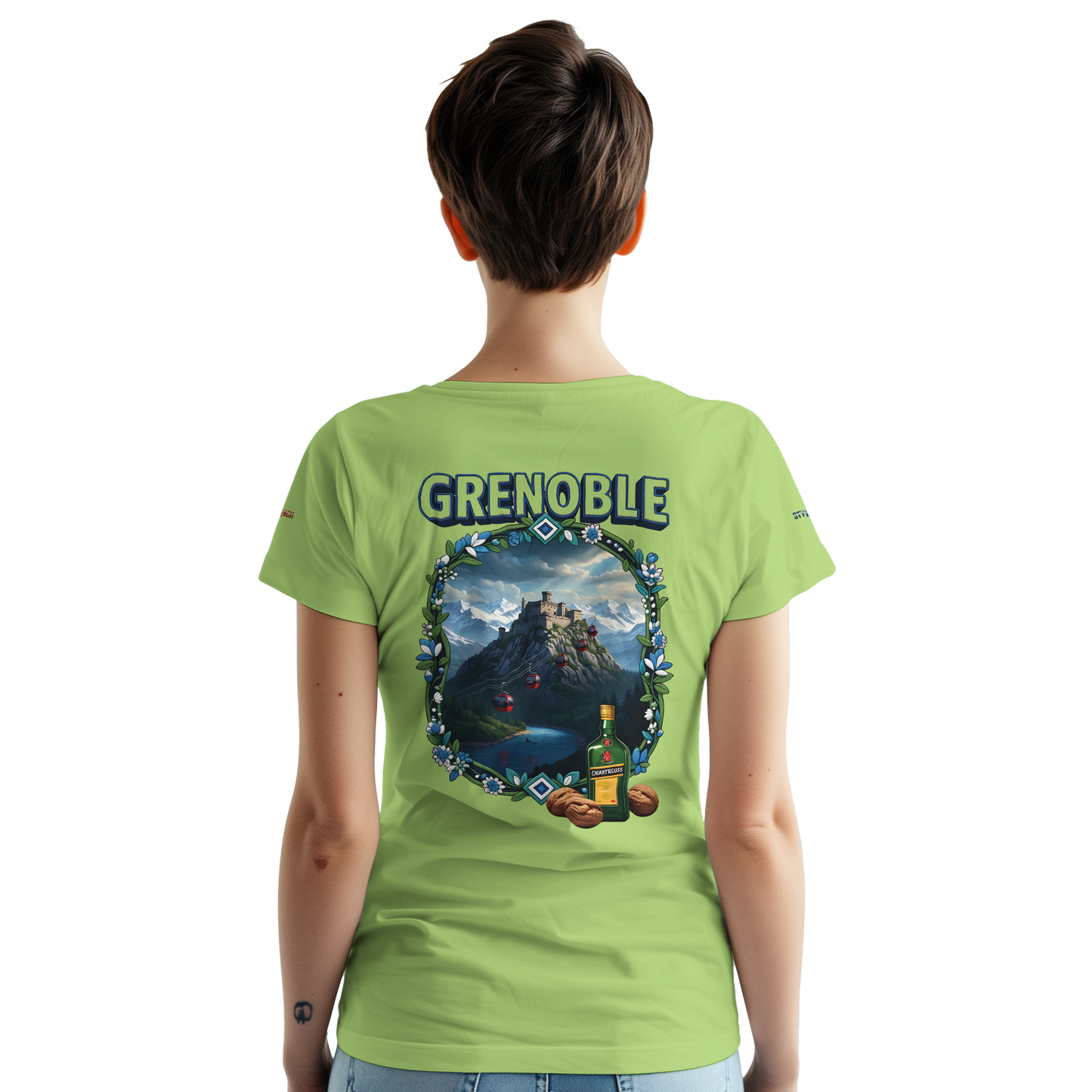Unisex-T-Shirt Grenoble Stadt in Frankreich dick Rundhals | Gildan® 5000