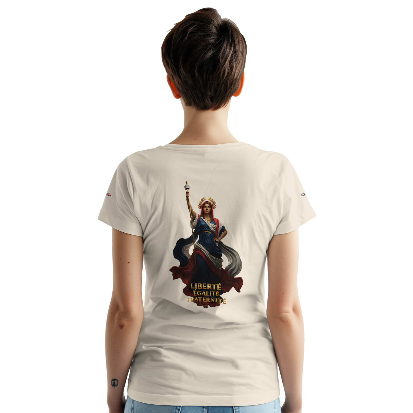 T-Shirt femme  France Patriote   - Coton Premium - Coupe Classique