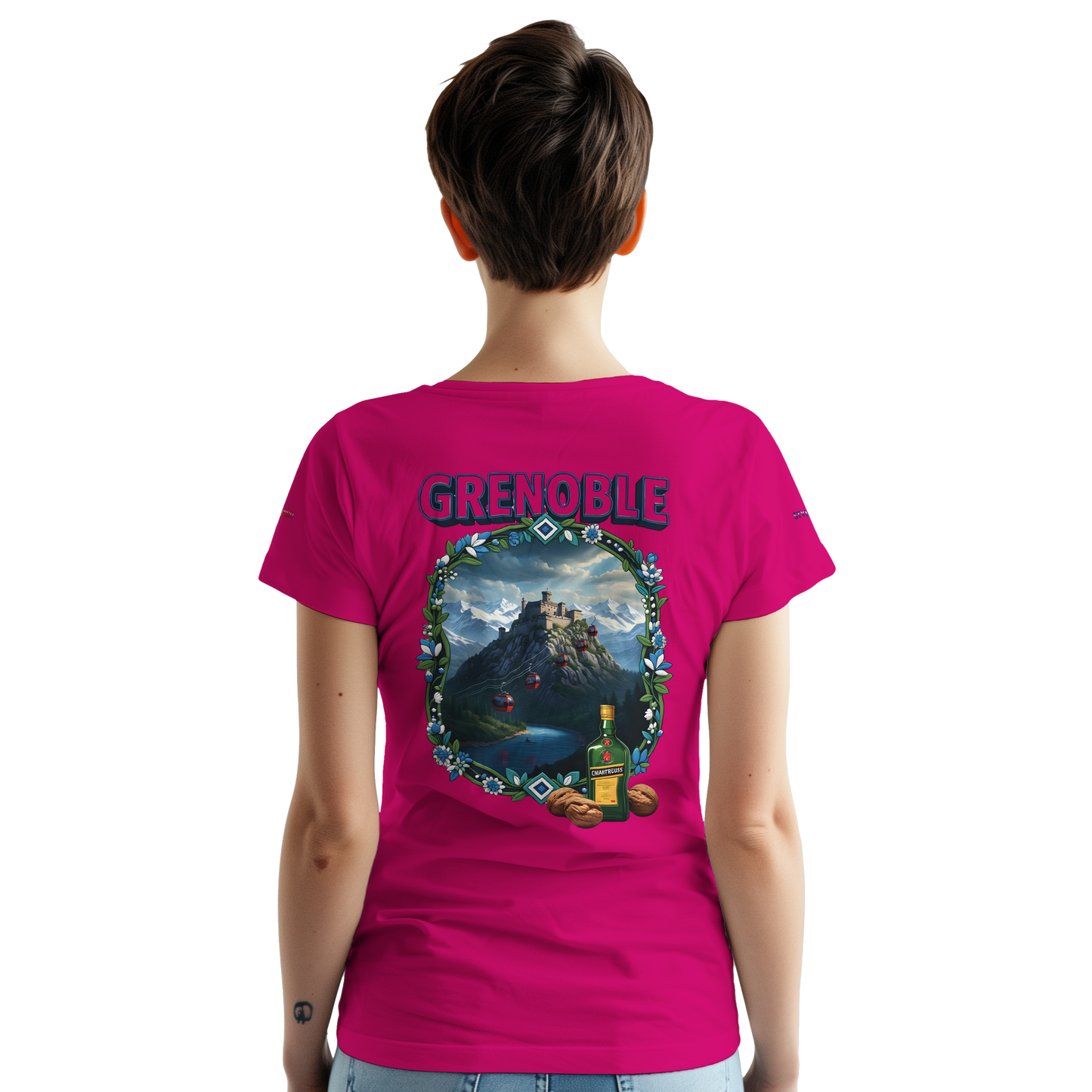 Unisex-T-Shirt Grenoble Stadt in Frankreich dick Rundhals | Gildan® 5000