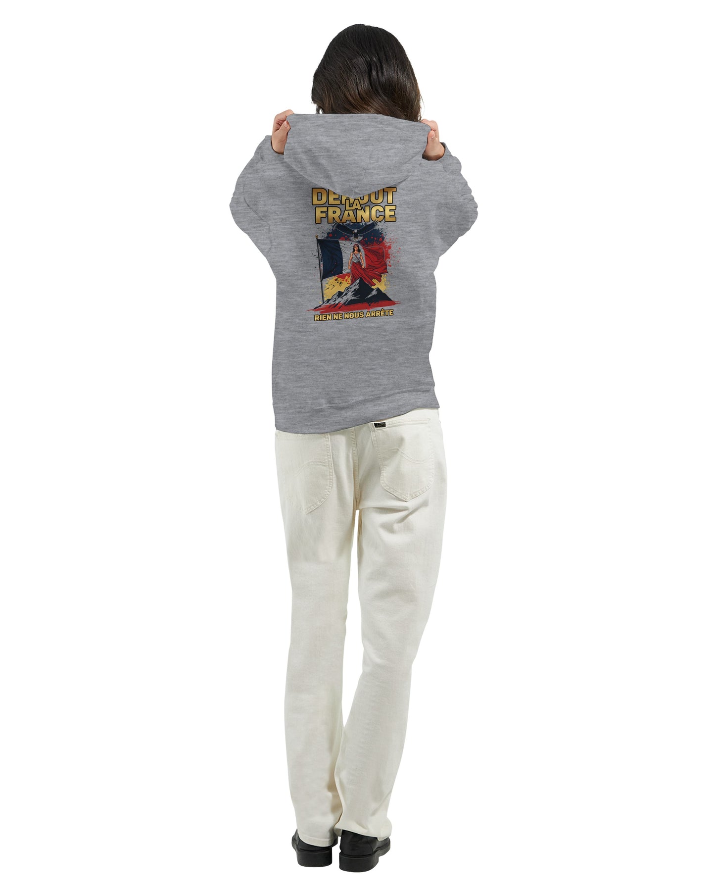 Damen Hoodie Steh auf Frankreich klassisch | Gildan® 18500