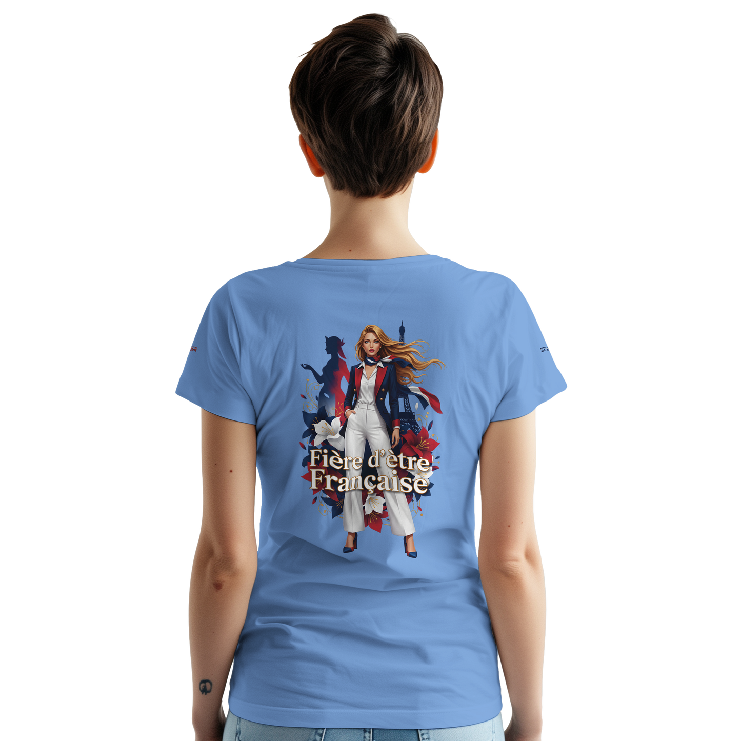 T-shirt Femme Fière d'être Française - Coton Premium