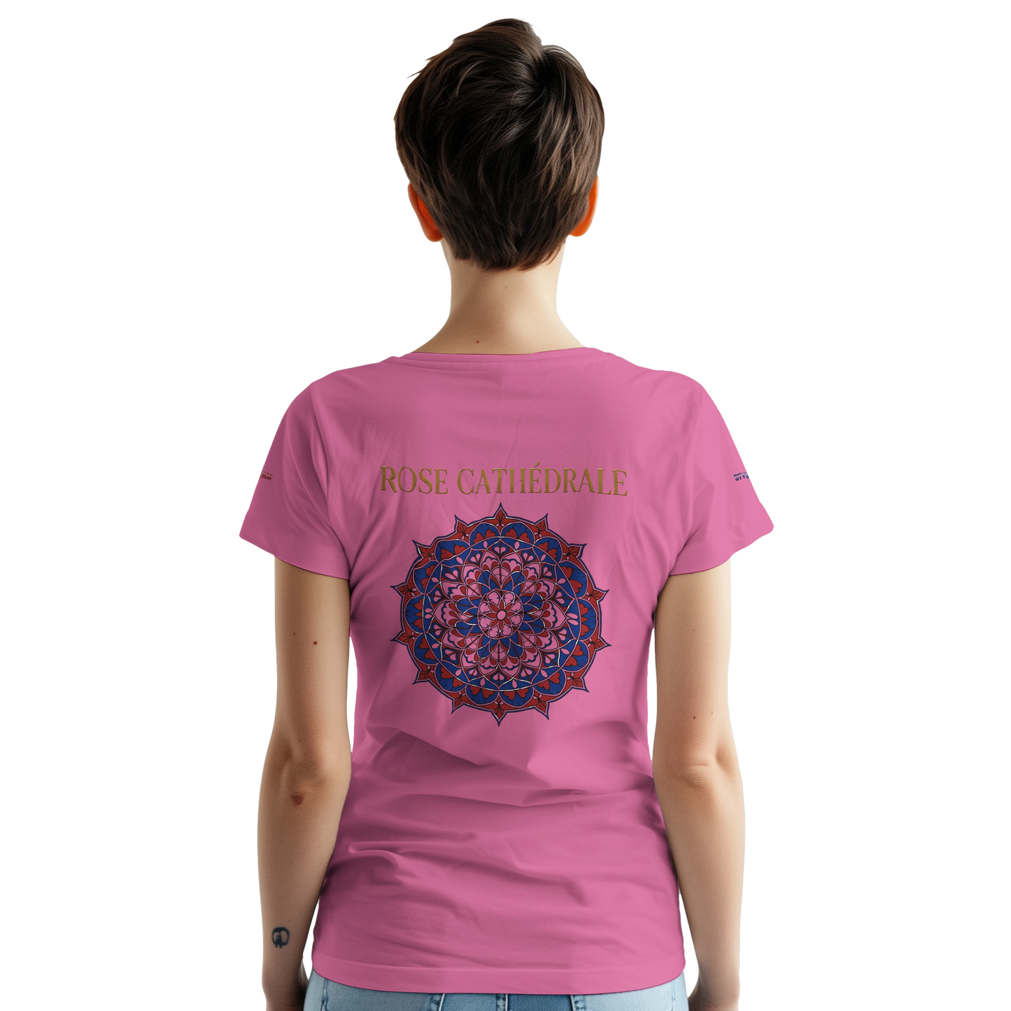 Damen T-Shirt, rosa, Kathedrale, dick, Rundhals | Gildan® 5000