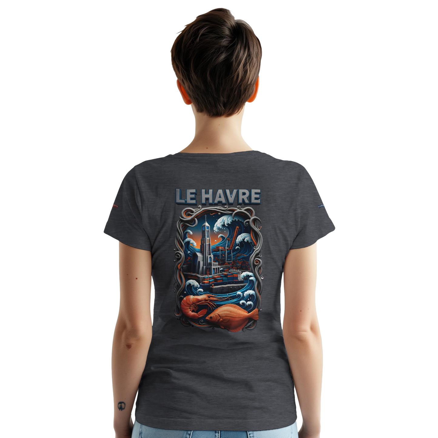 Unisex-T-Shirt Le Havre Stadt in Frankreich dick Rundhals | Gildan® 5000