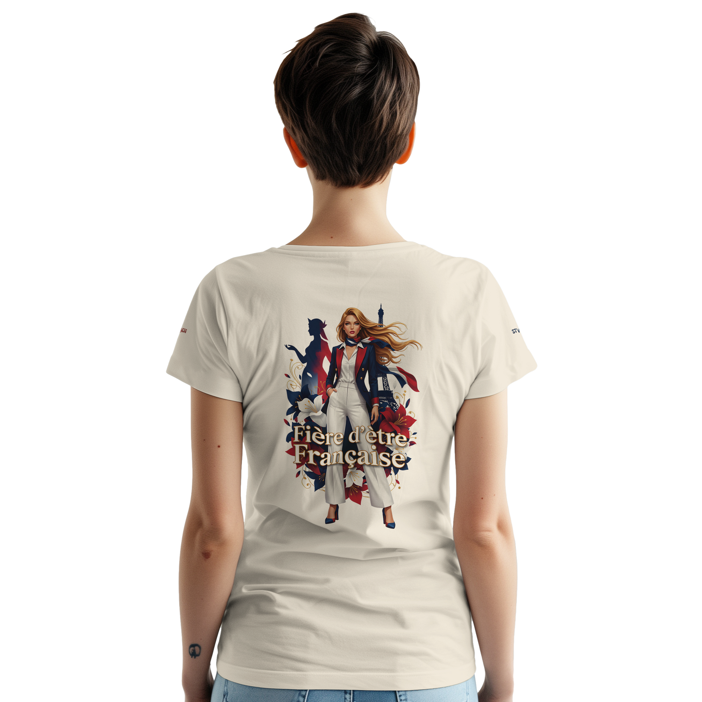 T-shirt Femme Fière d'être Française - Coton Premium