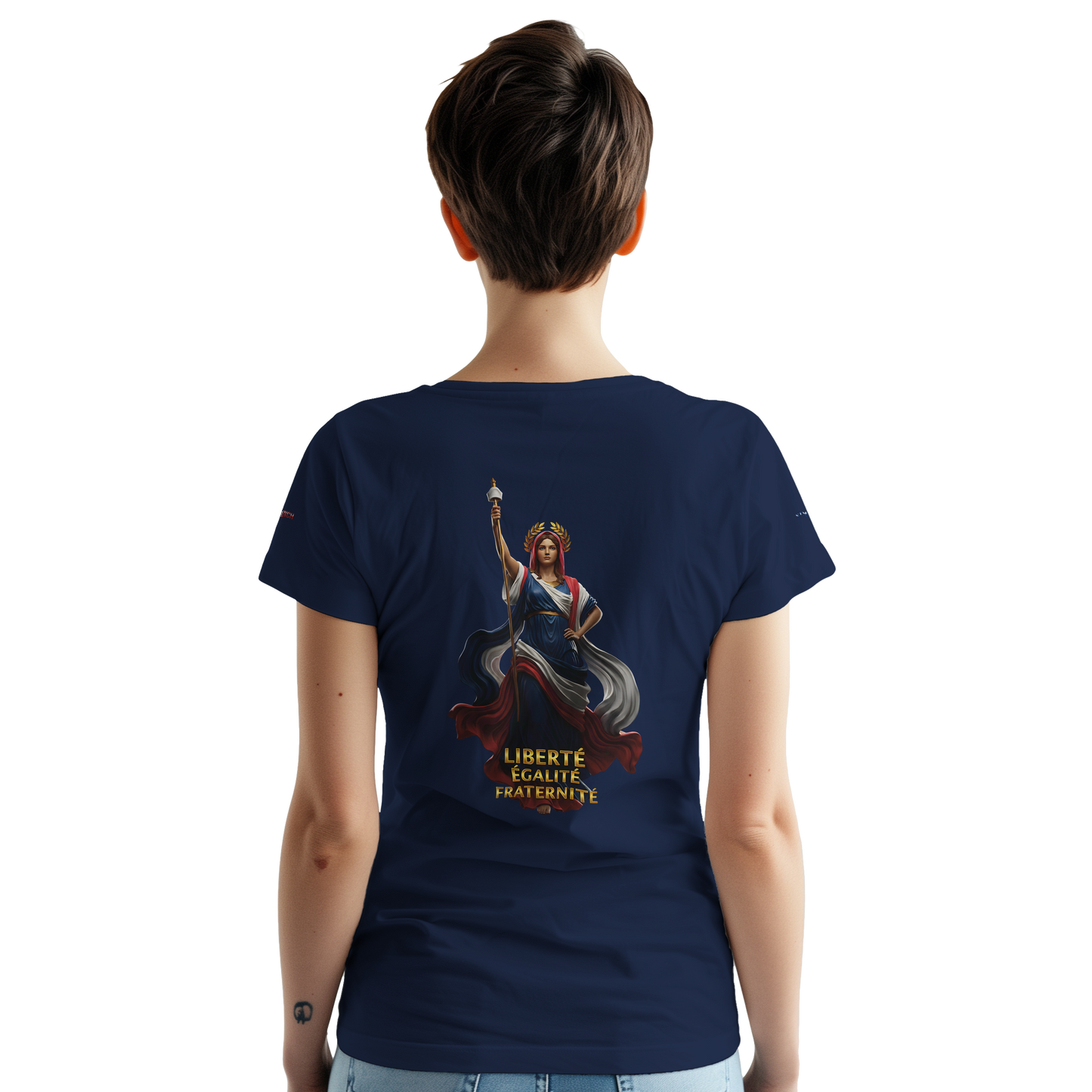 T-Shirt femme  France Patriote   - Coton Premium - Coupe Classique