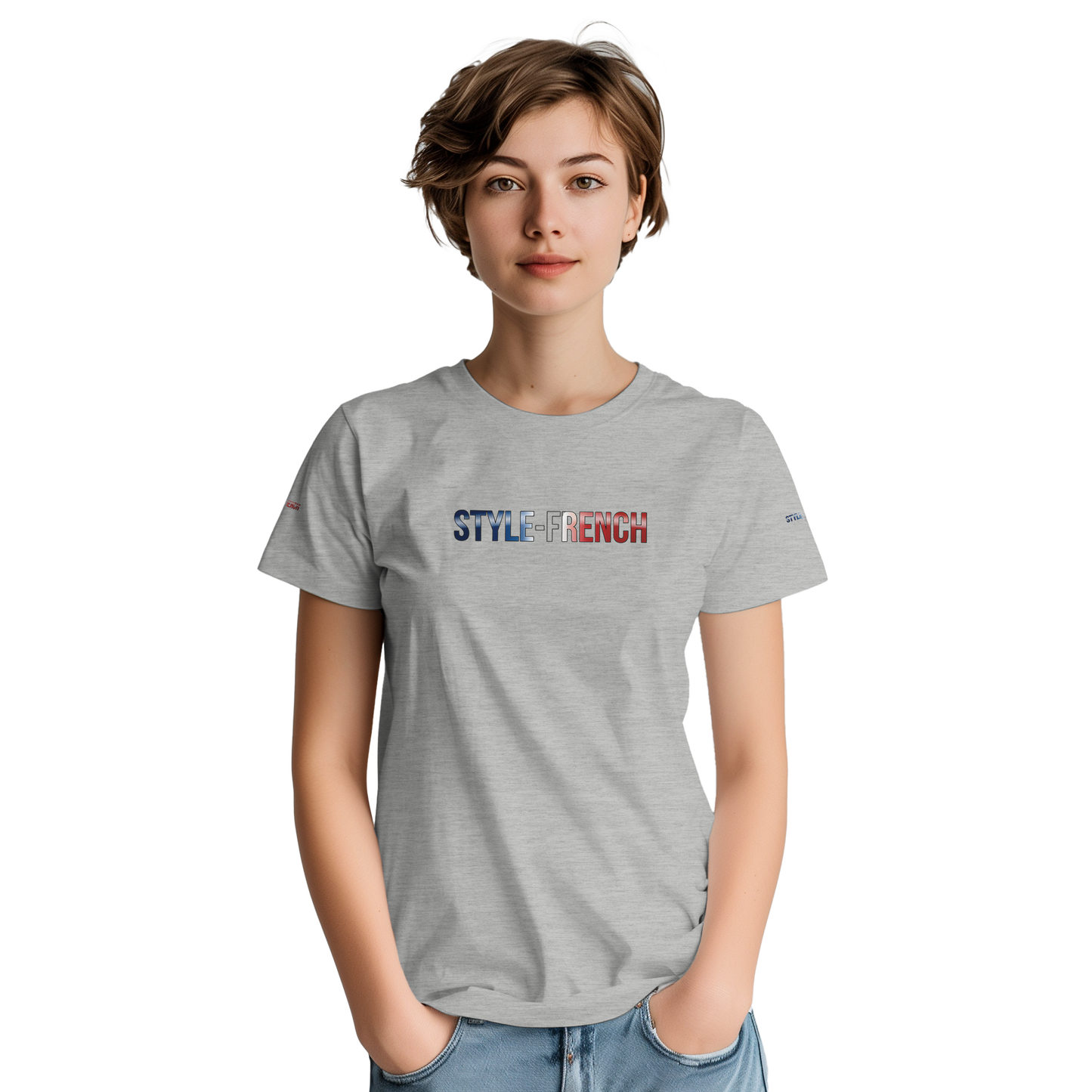 T-Shirt femme  France Patriote   - Coton Premium - Coupe Classique