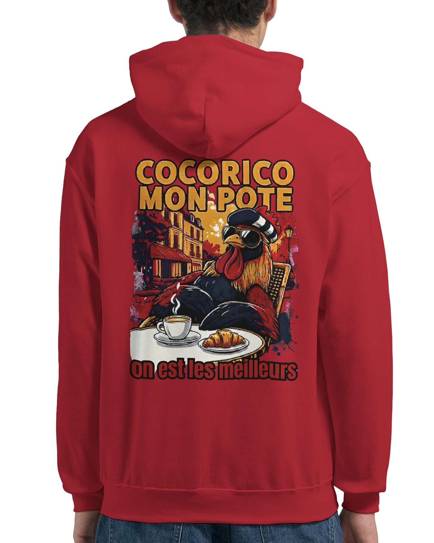 Herren-Kapuzenpullover „Cocorico, wir sind die Besten“ klassisch | Gildan® 18500