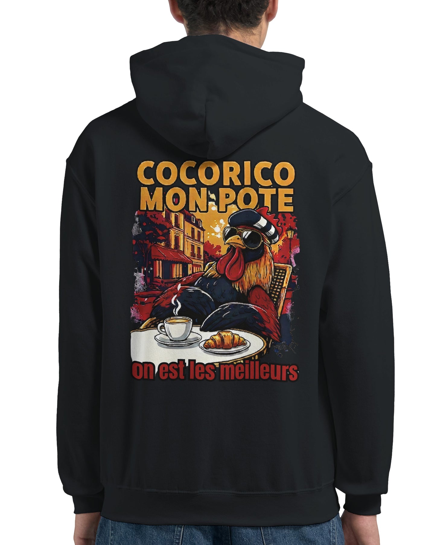 Herren-Kapuzenpullover „Cocorico, wir sind die Besten“ klassisch | Gildan® 18500