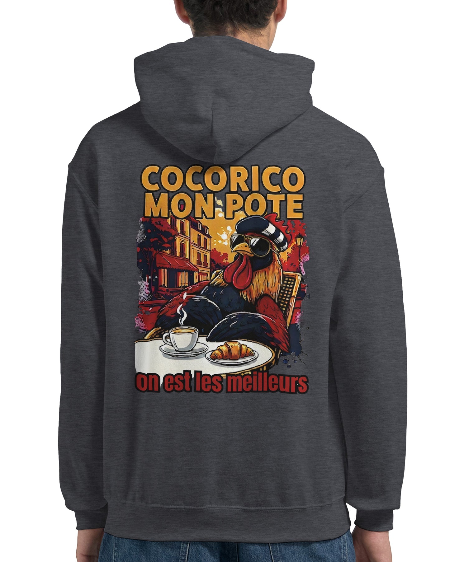 Herren-Kapuzenpullover „Cocorico, wir sind die Besten“ klassisch | Gildan® 18500
