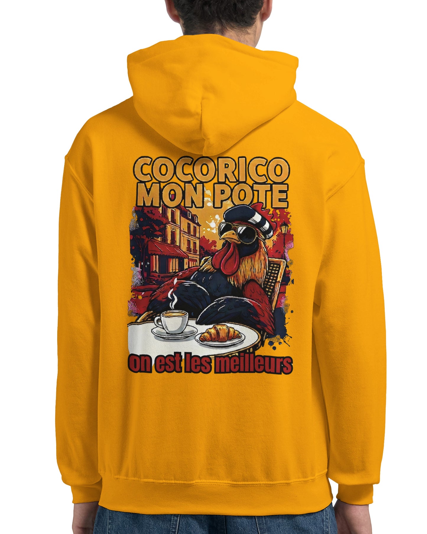 Herren-Kapuzenpullover „Cocorico, wir sind die Besten“ klassisch | Gildan® 18500