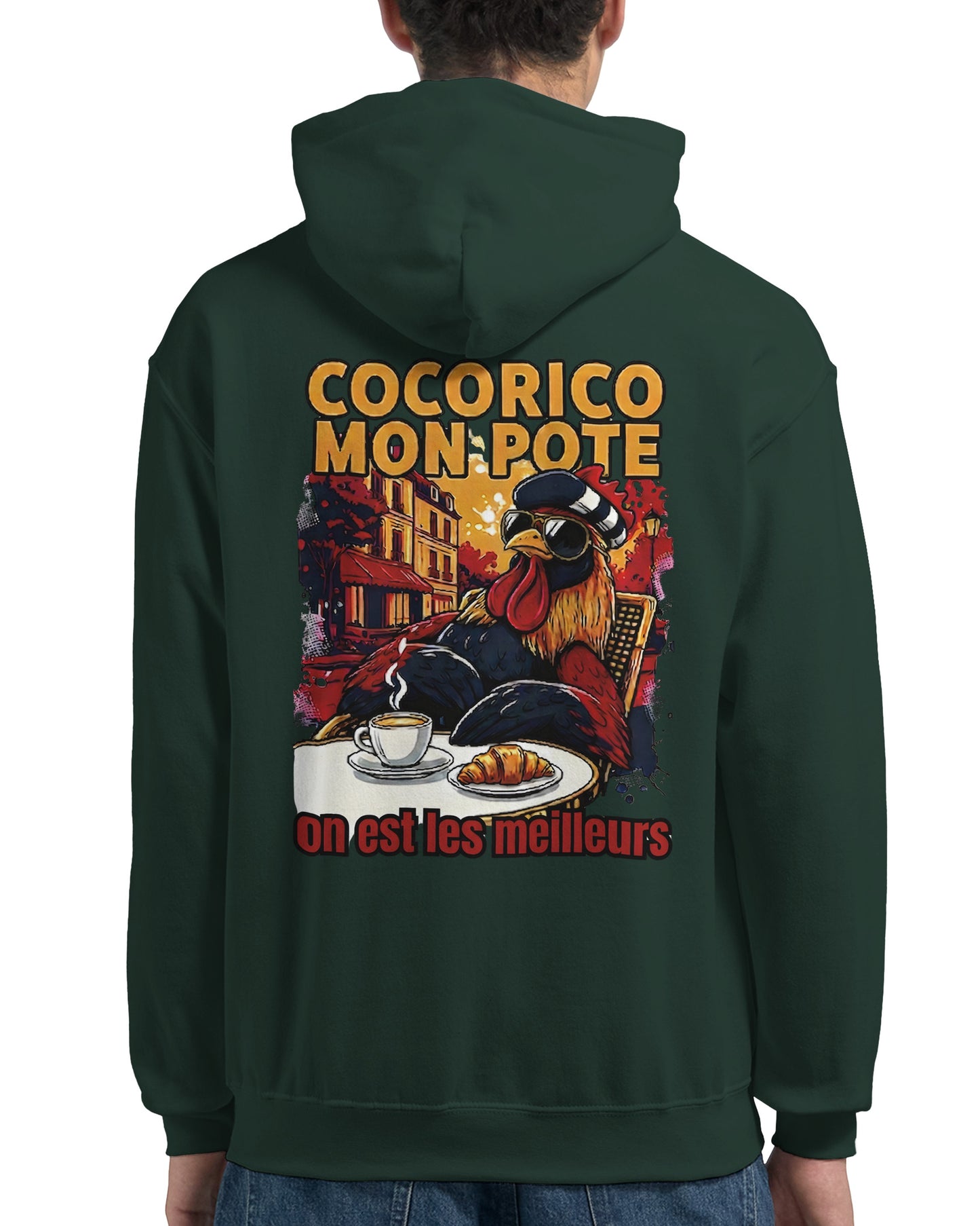Herren-Kapuzenpullover „Cocorico, wir sind die Besten“ klassisch | Gildan® 18500