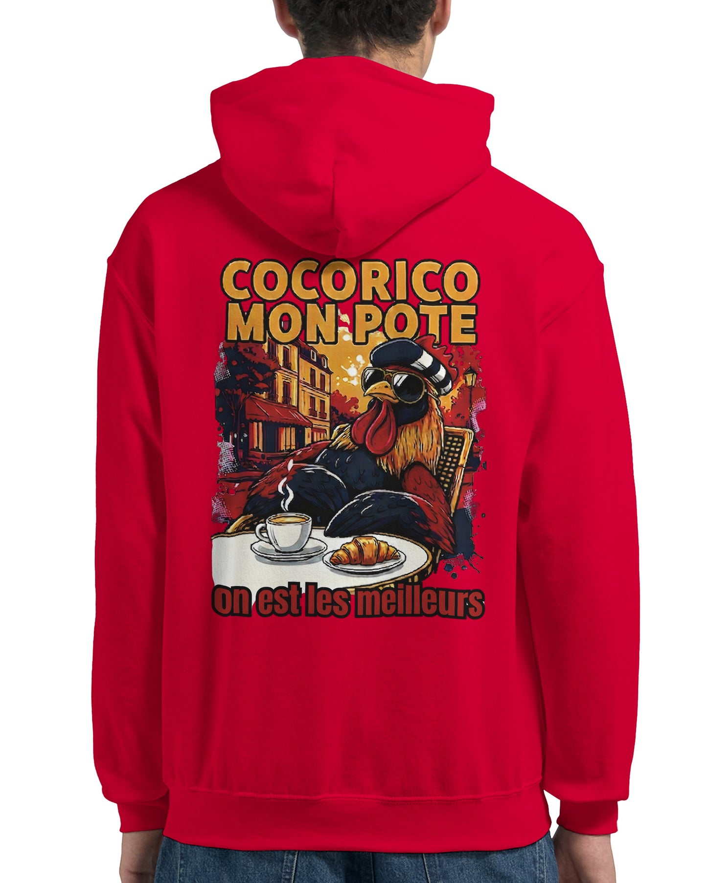 Herren-Kapuzenpullover „Cocorico, wir sind die Besten“ klassisch | Gildan® 18500