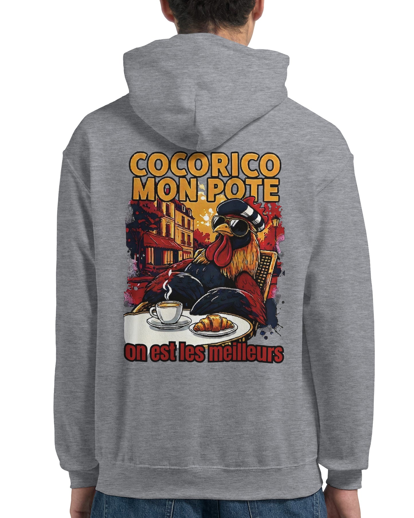Herren-Kapuzenpullover „Cocorico, wir sind die Besten“ klassisch | Gildan® 18500