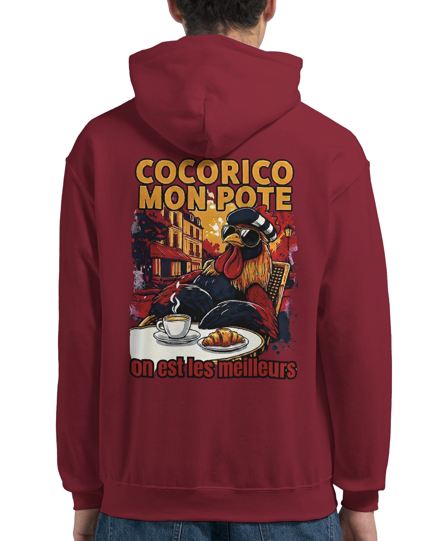 Herren-Kapuzenpullover „Cocorico, wir sind die Besten“ klassisch | Gildan® 18500