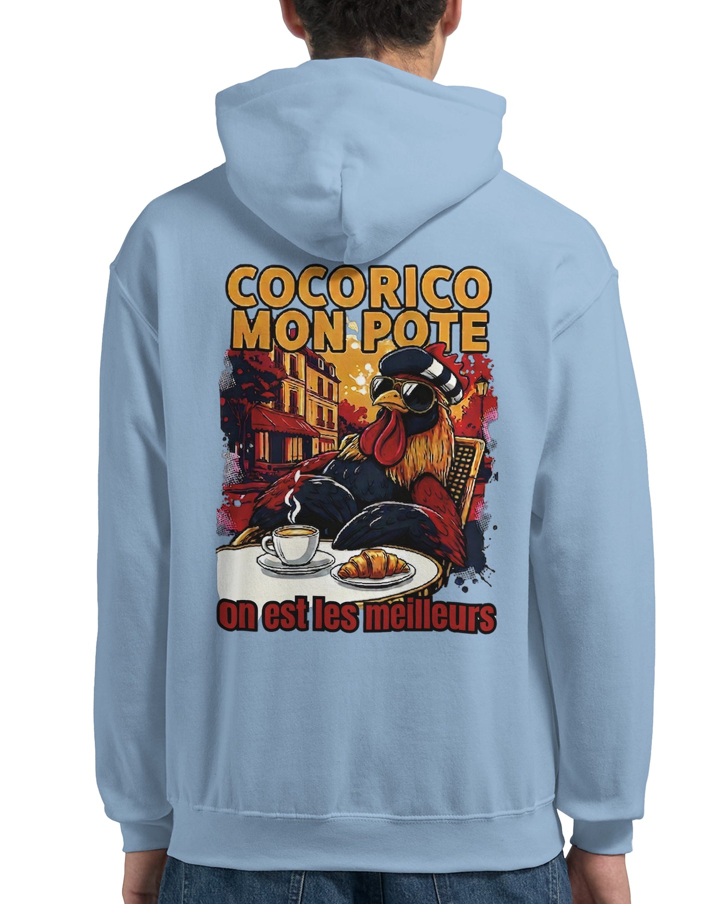 Herren-Kapuzenpullover „Cocorico, wir sind die Besten“ klassisch | Gildan® 18500