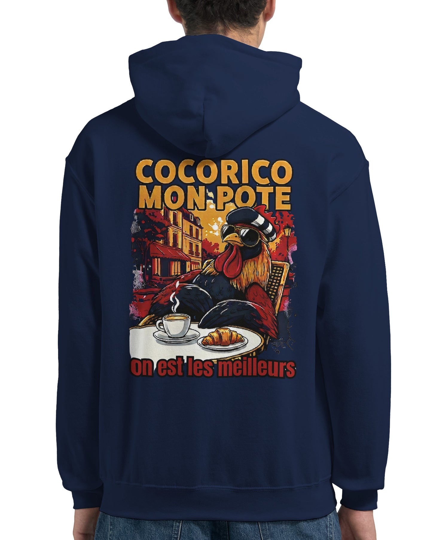 Herren-Kapuzenpullover „Cocorico, wir sind die Besten“ klassisch | Gildan® 18500