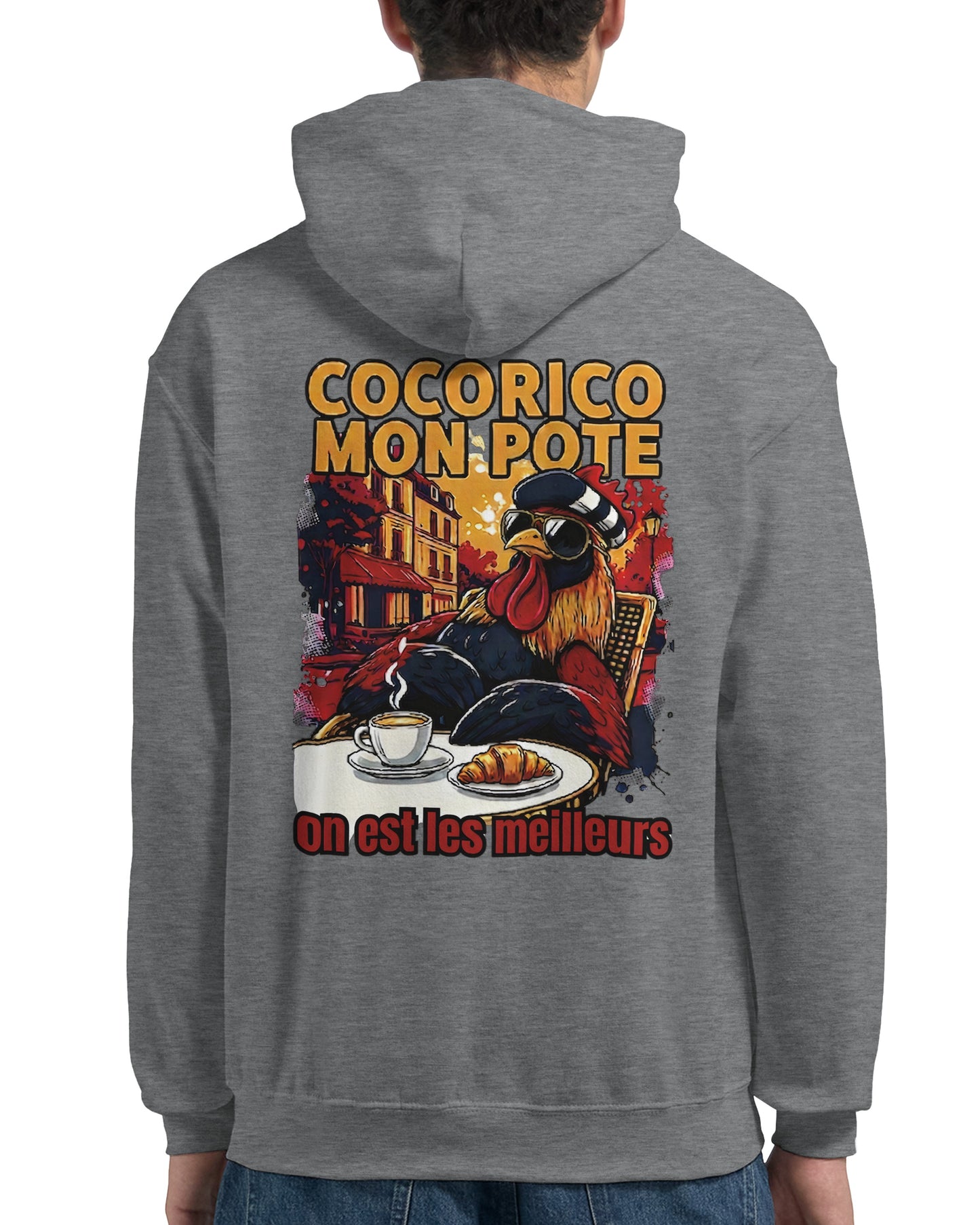 Herren-Kapuzenpullover „Cocorico, wir sind die Besten“ klassisch | Gildan® 18500