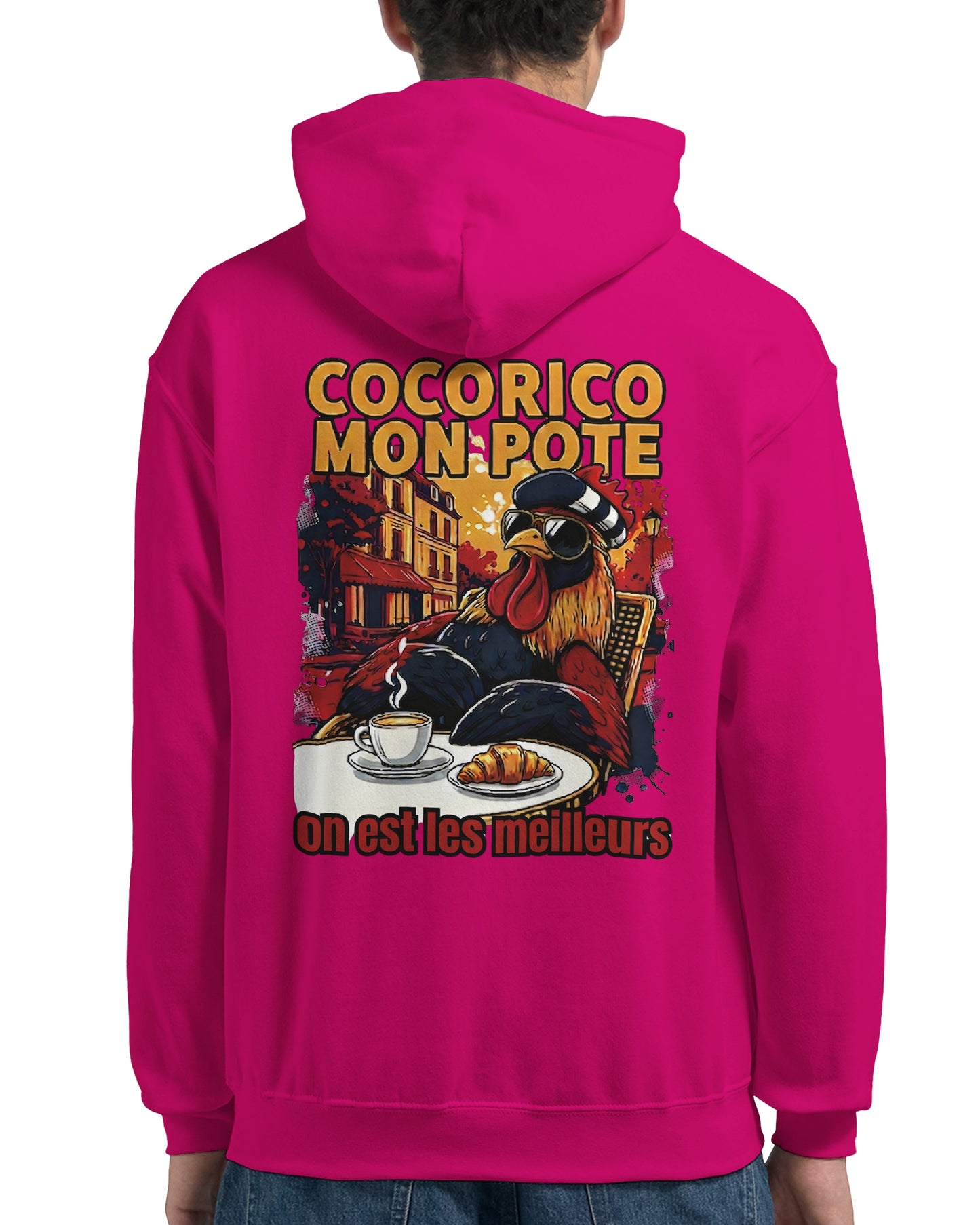 Herren-Kapuzenpullover „Cocorico, wir sind die Besten“ klassisch | Gildan® 18500