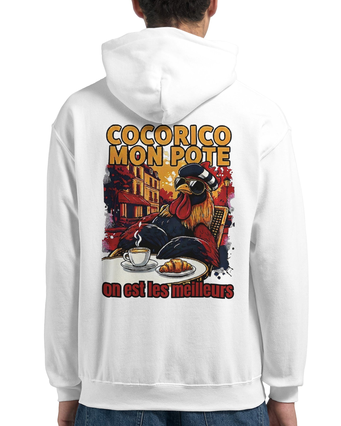 Herren-Kapuzenpullover „Cocorico, wir sind die Besten“ klassisch | Gildan® 18500